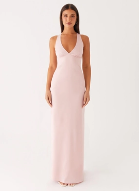 Minimal Fit Desi Halterneck Maxi Dress - Pink