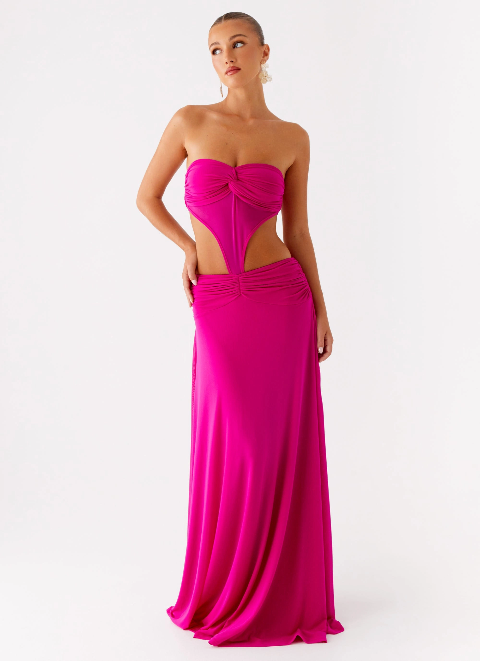 Carlene Maxi Dress - Fuchsia Soft Drape