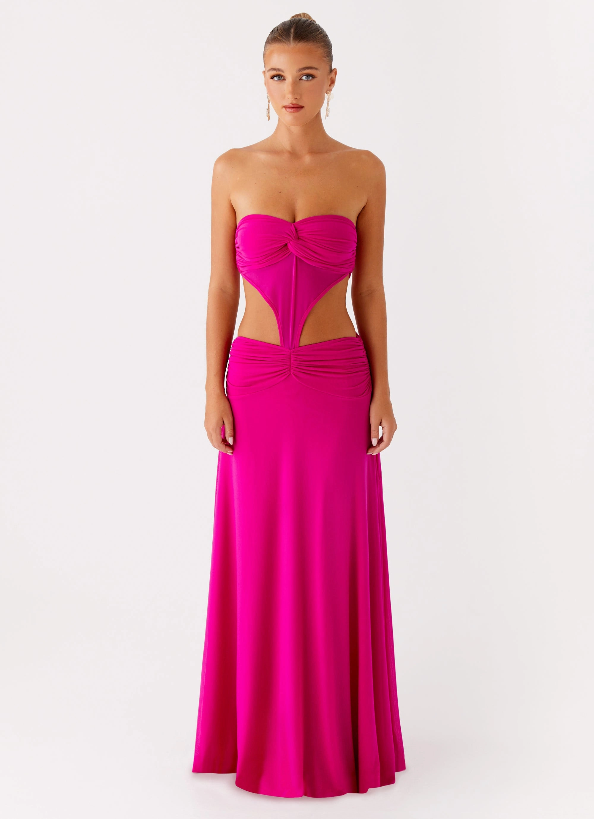 Wide Swing breathable-mesh Carlene Maxi Dress - Fuchsia