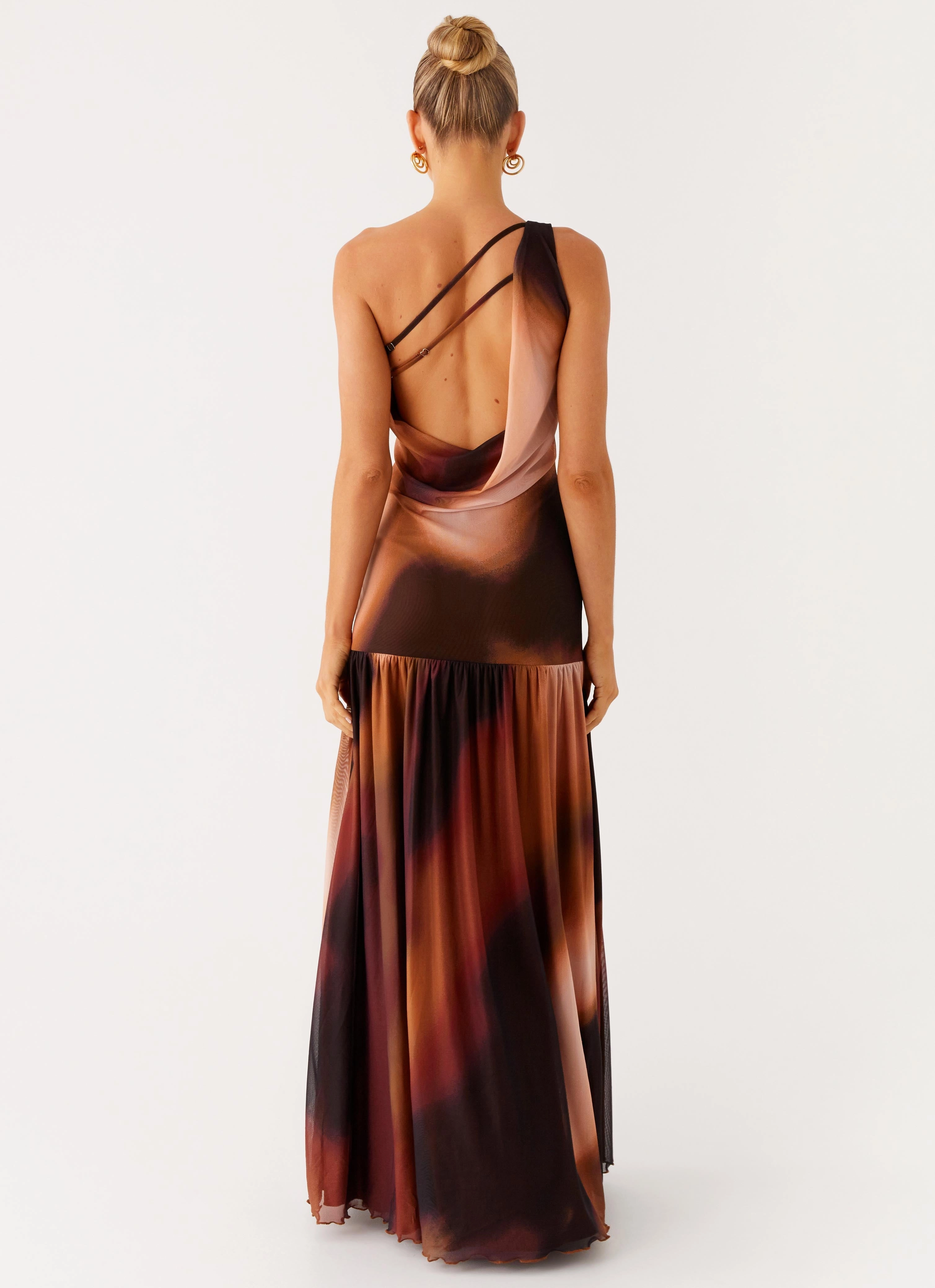 Back Detail Carlina Maxi Dress - Black Gradient