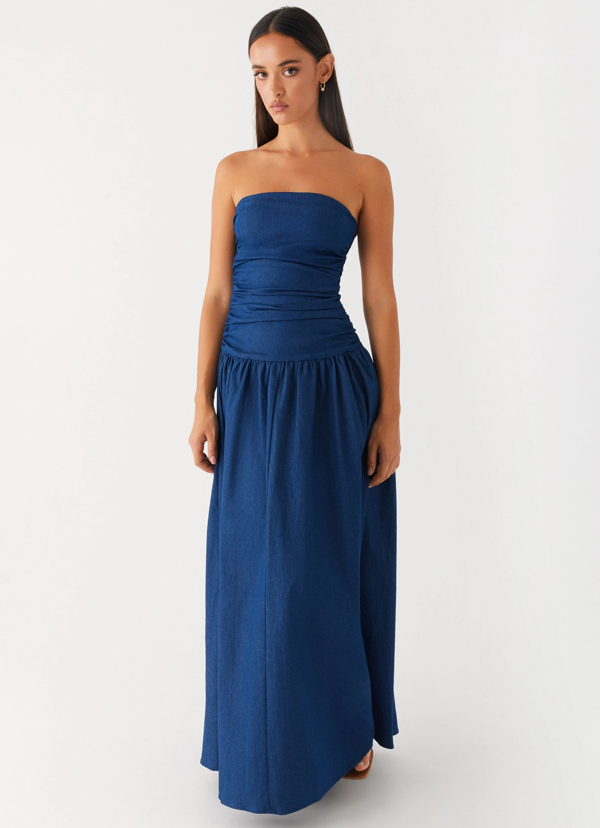 UVProtectiveLayer Carmel Denim Maxi Dress - Indigo