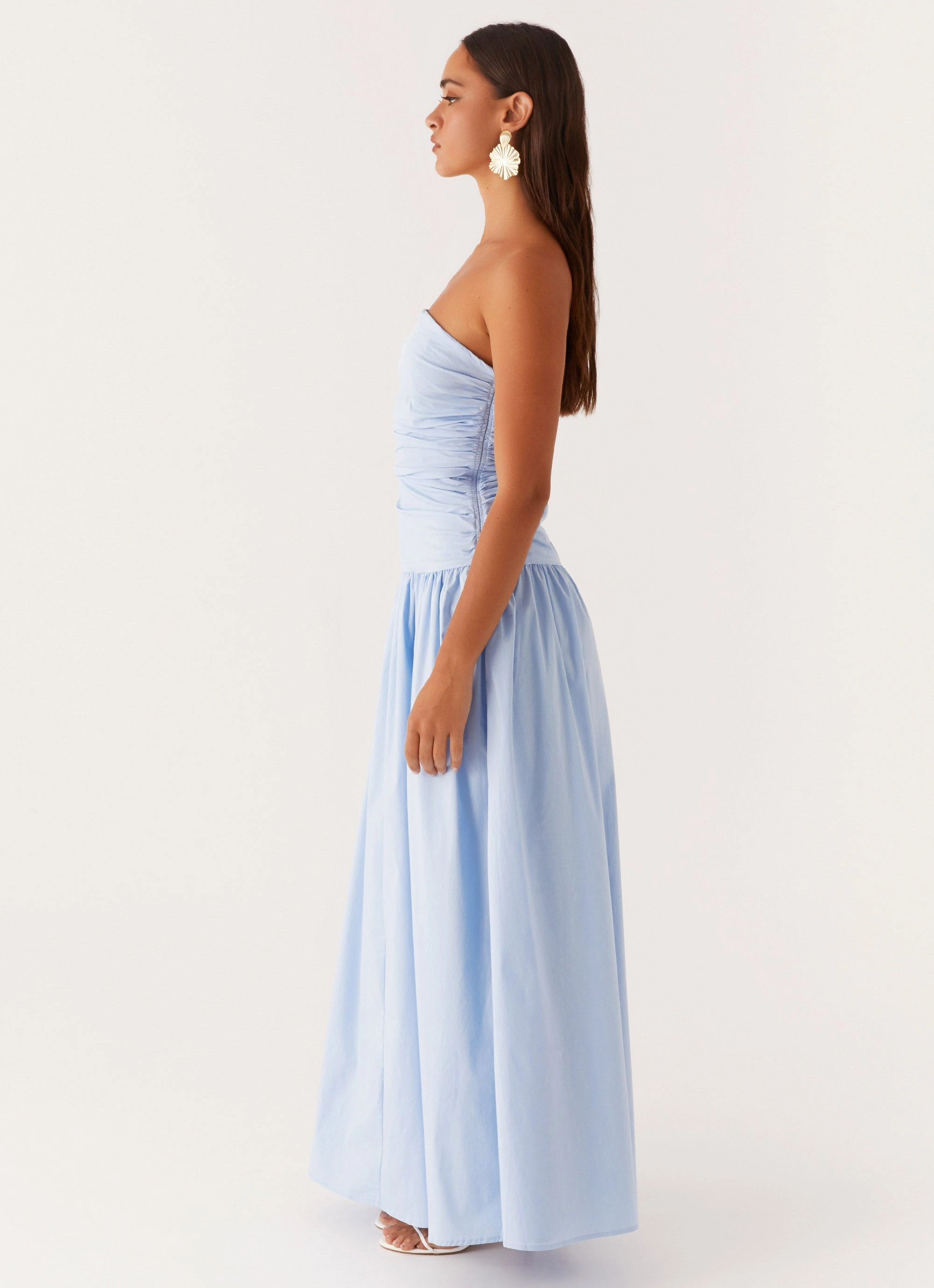 Carmel Maxi Dress - Blue Euro Ease Cozy Drape