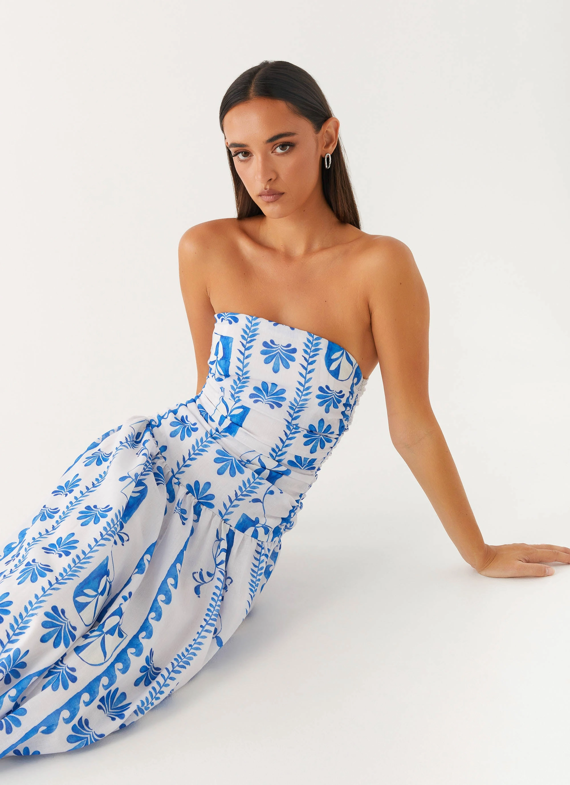 Carmel Maxi Dress - Floral Wave Balanced Tone
