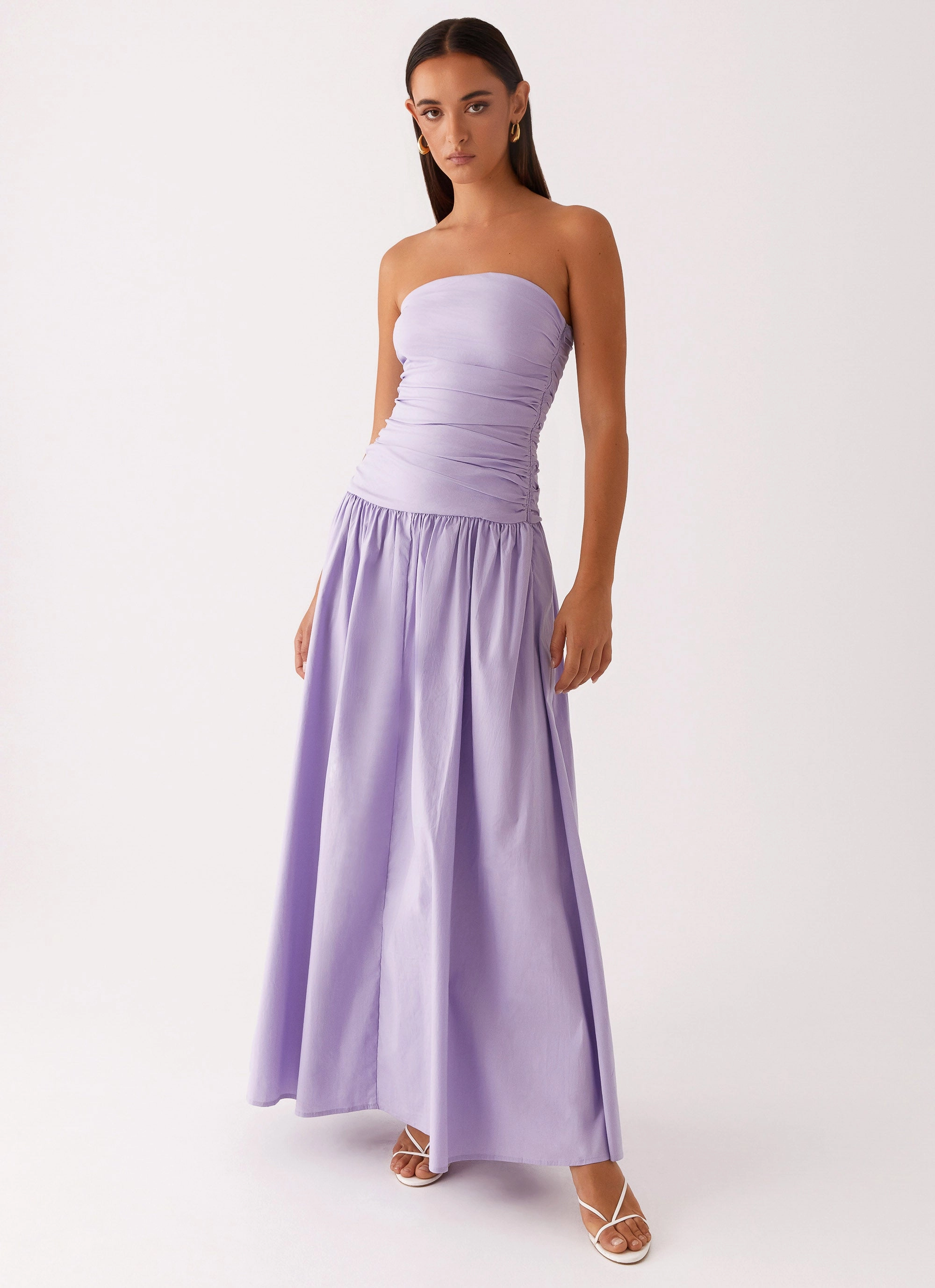 Winter-Season Carmel Maxi Dress - Lavender