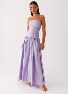 Winter-Season Carmel Maxi Dress - Lavender