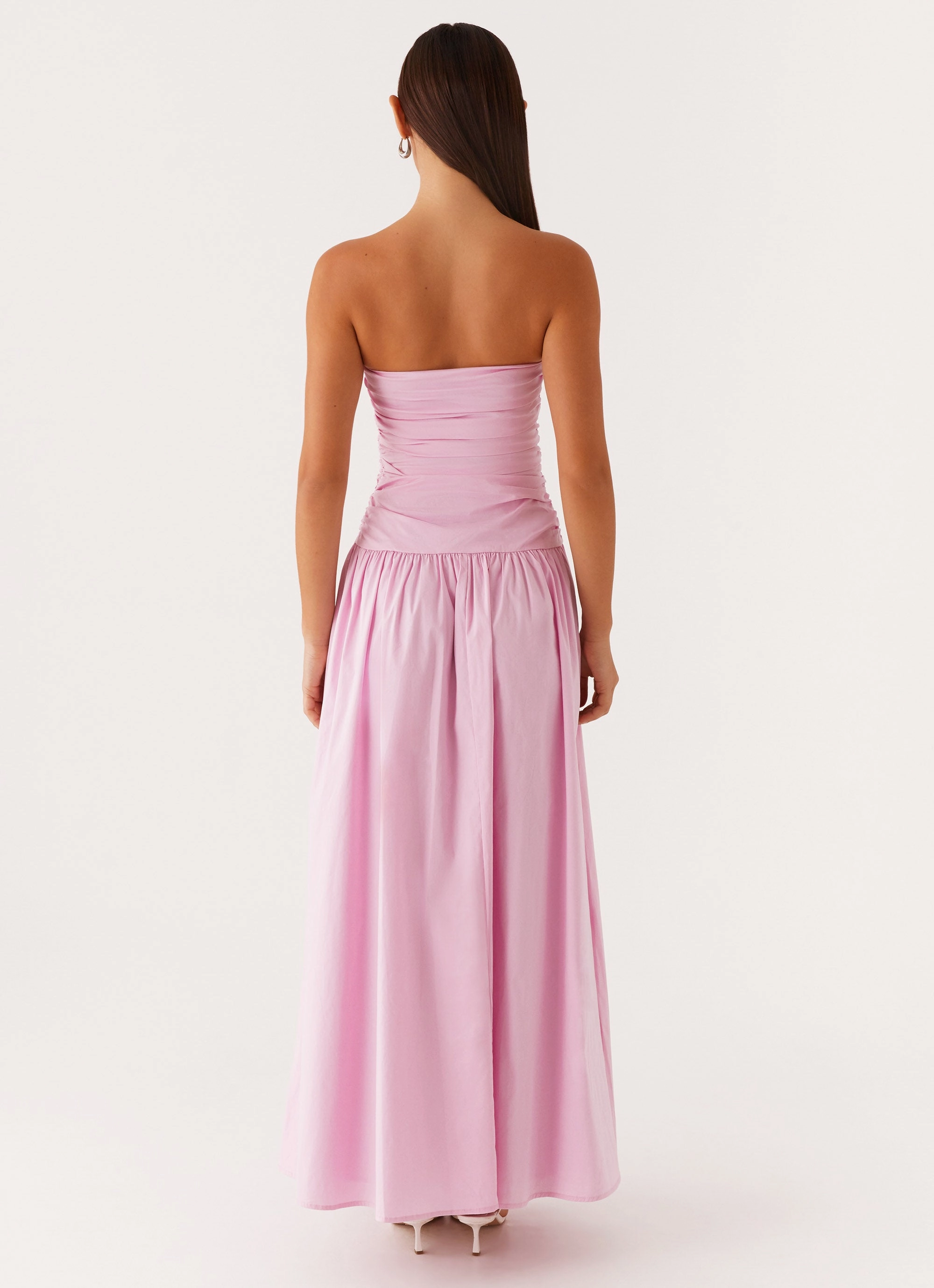 Self Power Modest Light Carmel Maxi Dress - Pink