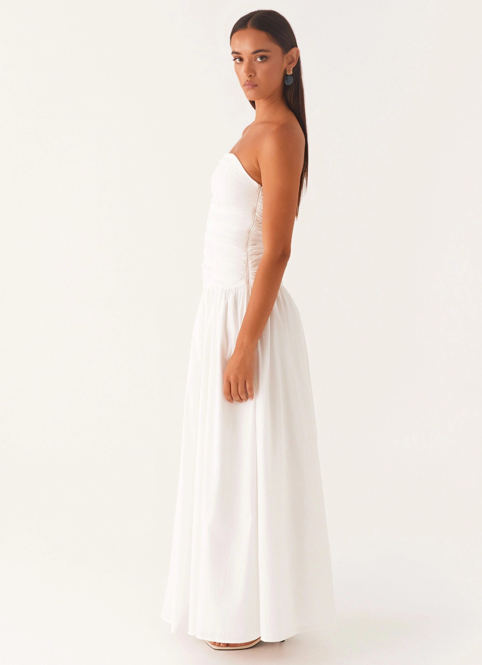 Minimal Mood Soft cotton blend dress Carmel Maxi Dress - White