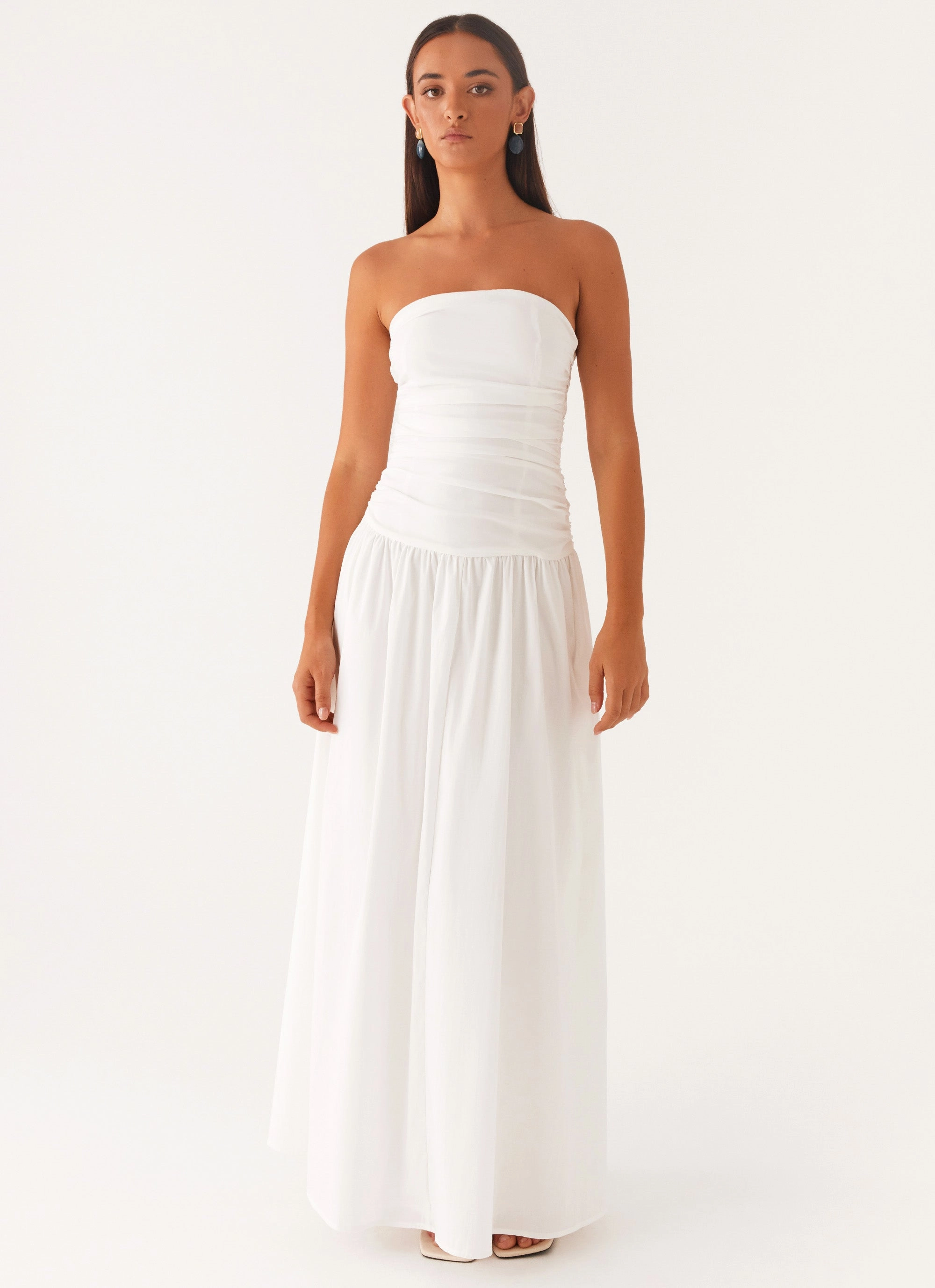 Polished and Elegant Carmel Maxi Dress - White