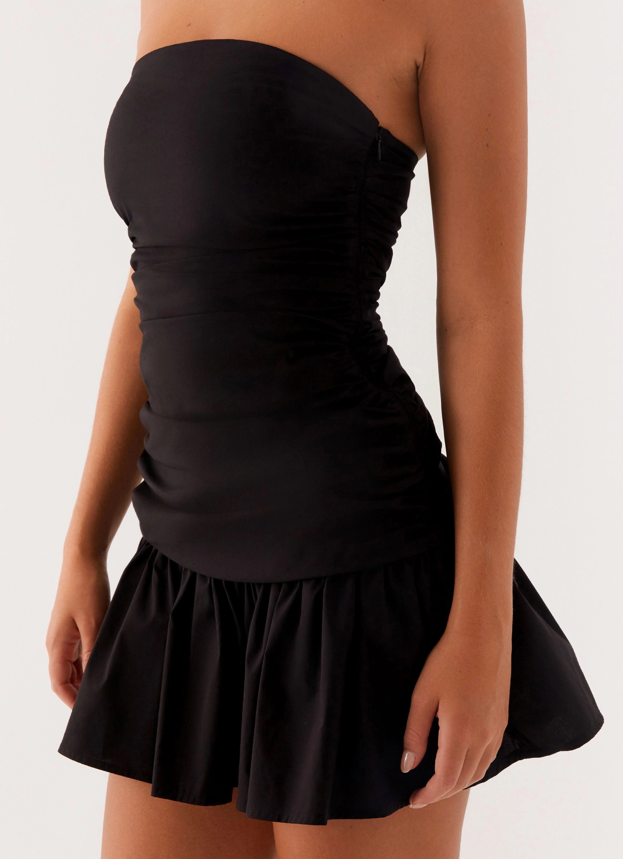 Photo Glow Artisanal-Detail Carmel Mini Dress - Black
