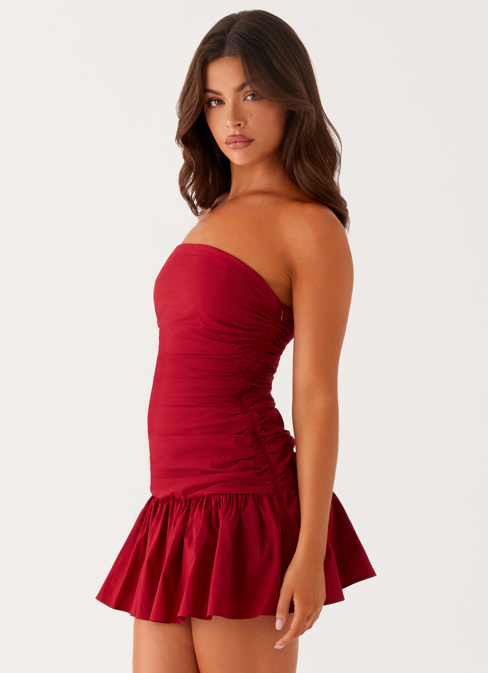 Carmel Mini Dress - Merlot SmoothEdgeFinish loose silhouette
