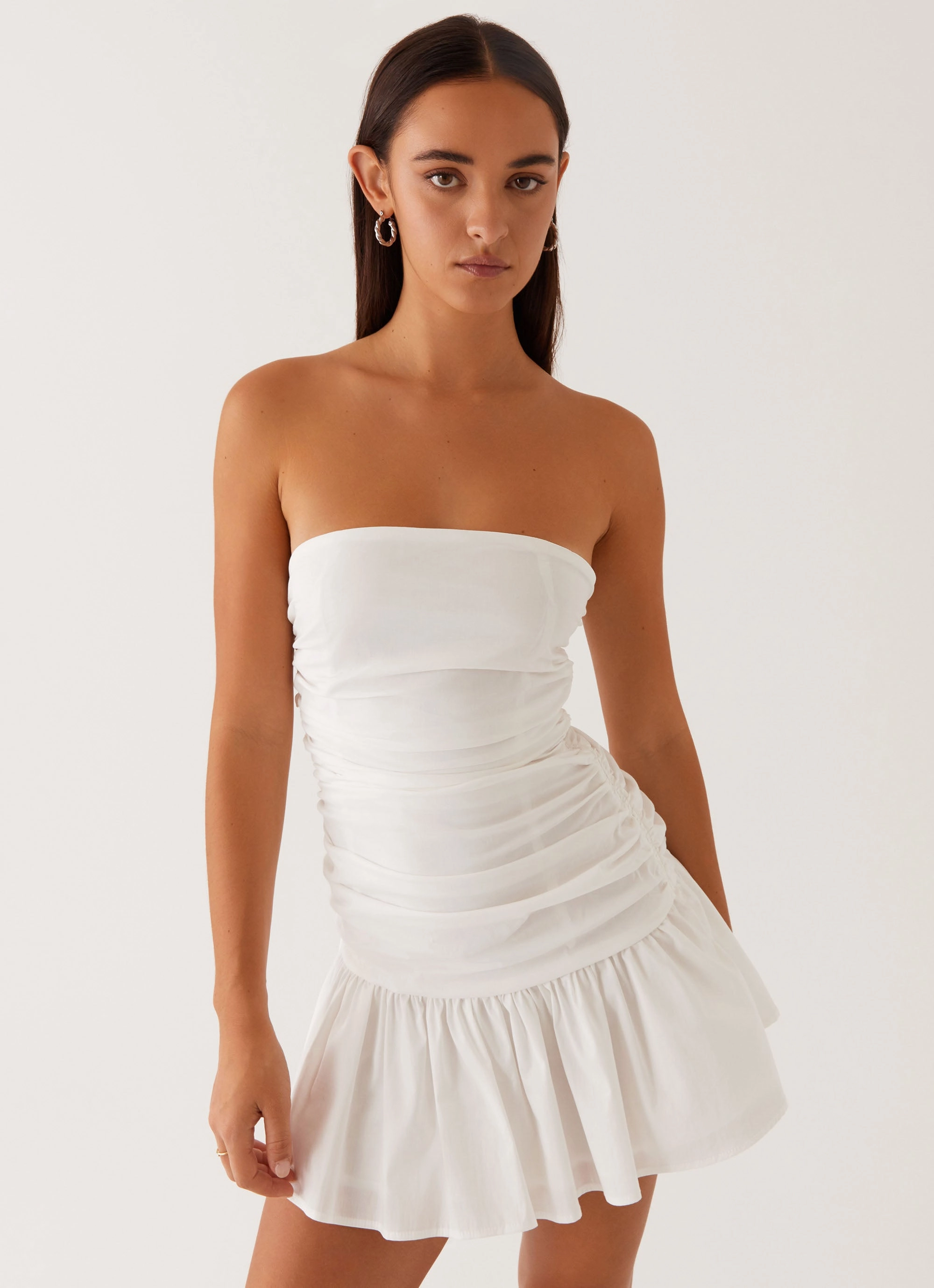 Carmel Mini Dress - White Linen Love Natural Aesthetic