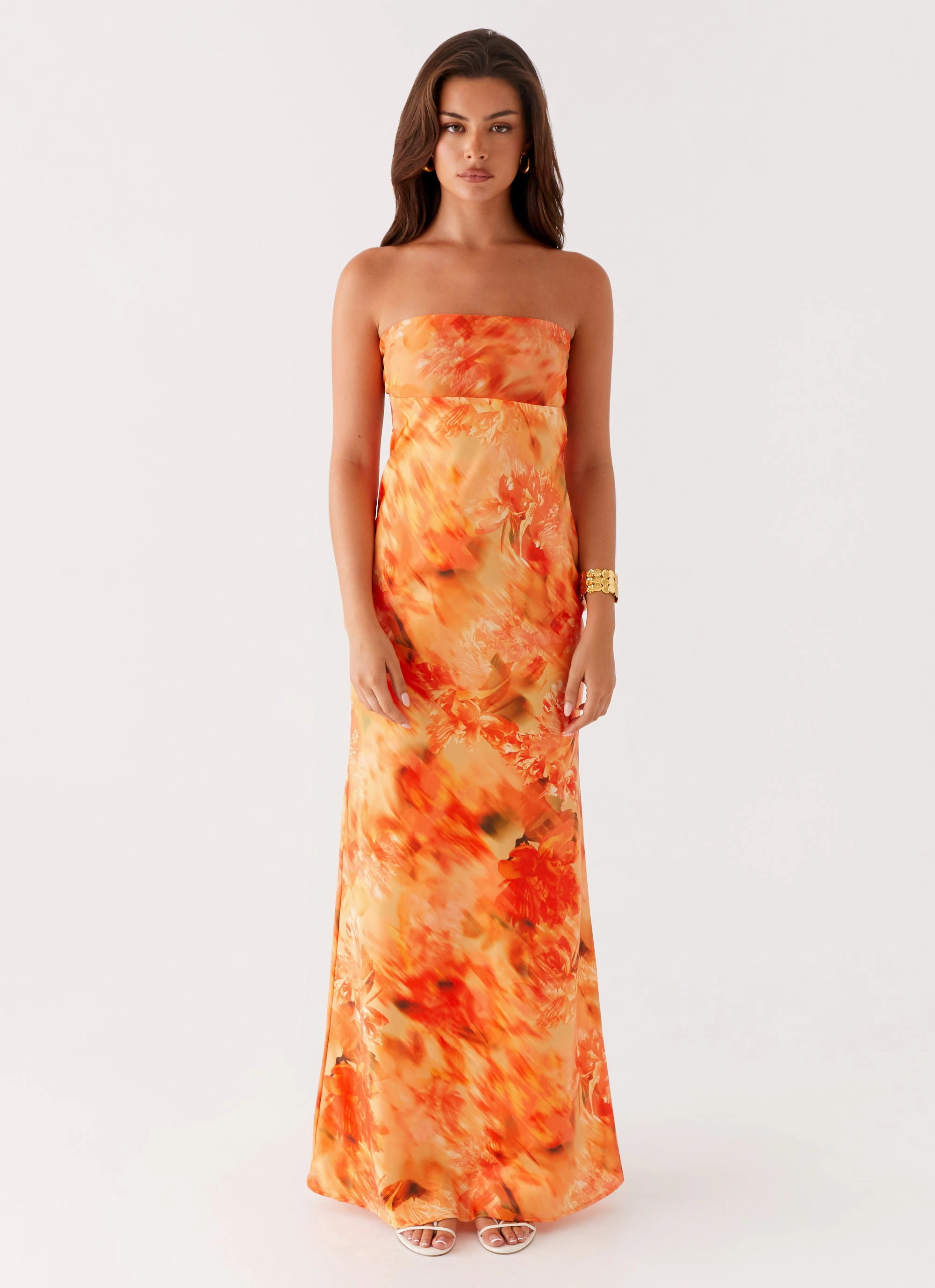 Chic Appeal Cozy Tones Carmen Maxi Dress - Sunset Floral