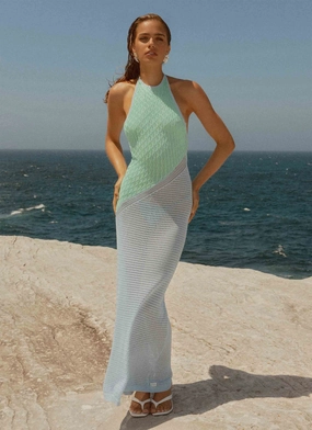 Chic Silhouette Caspa Crochet Maxi Dress - Multi