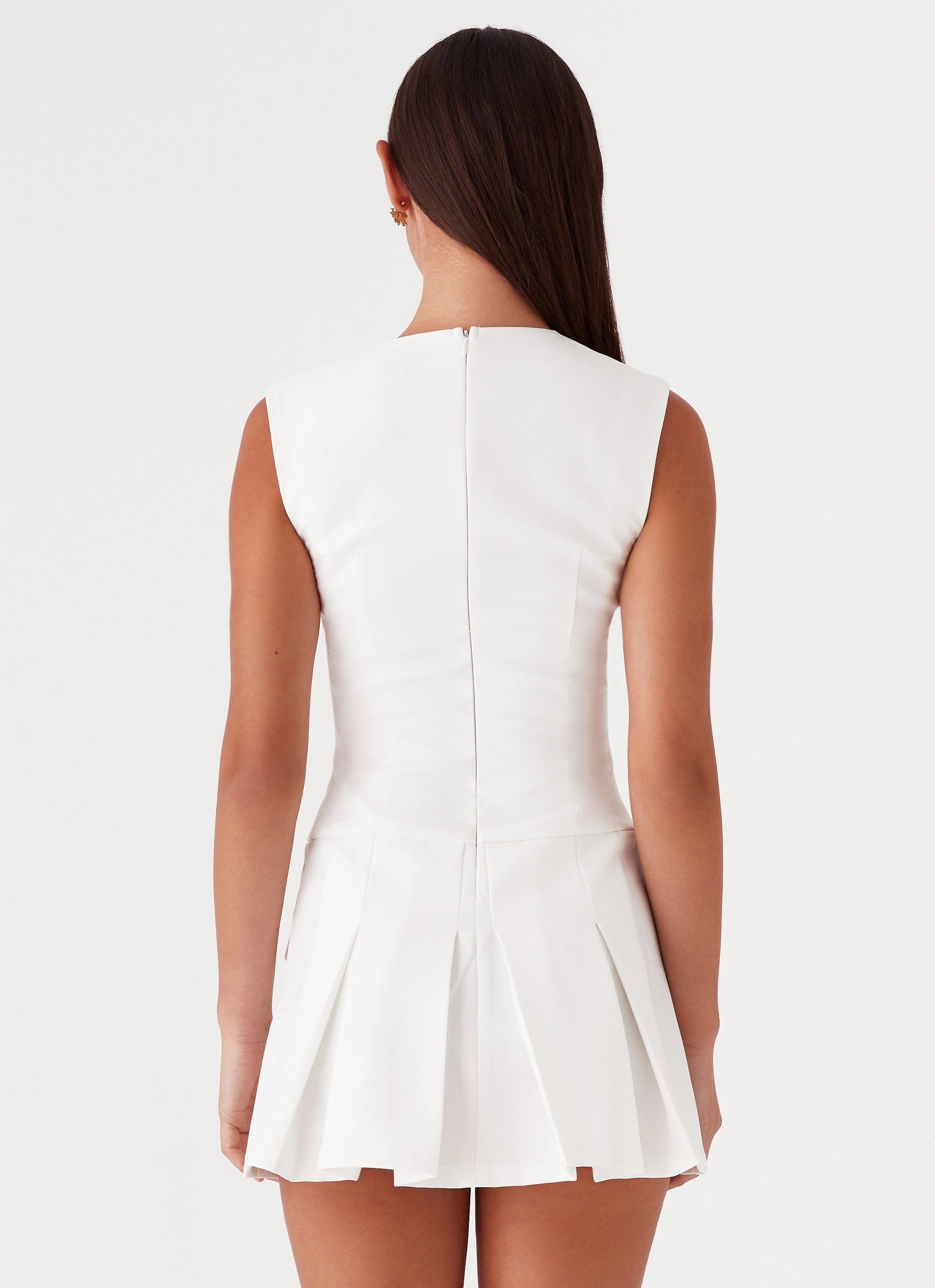 Cassia Mini Dress - White Business casual Work Ready