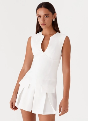 Cassia Mini Dress - White Walk Mood Bright Feel