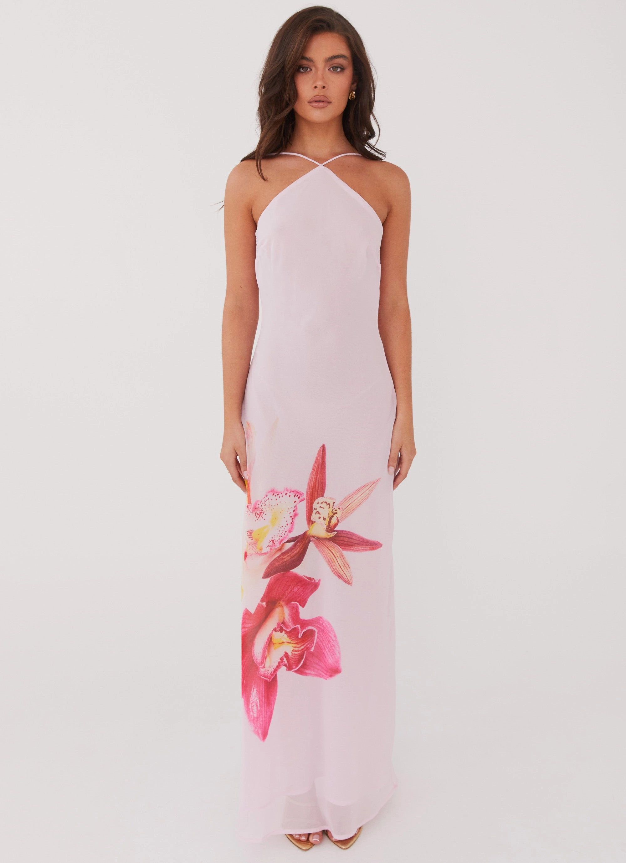 Blossom Hearts Maxi Dress - Pink Peony Season Ready Anti-Static-Finish