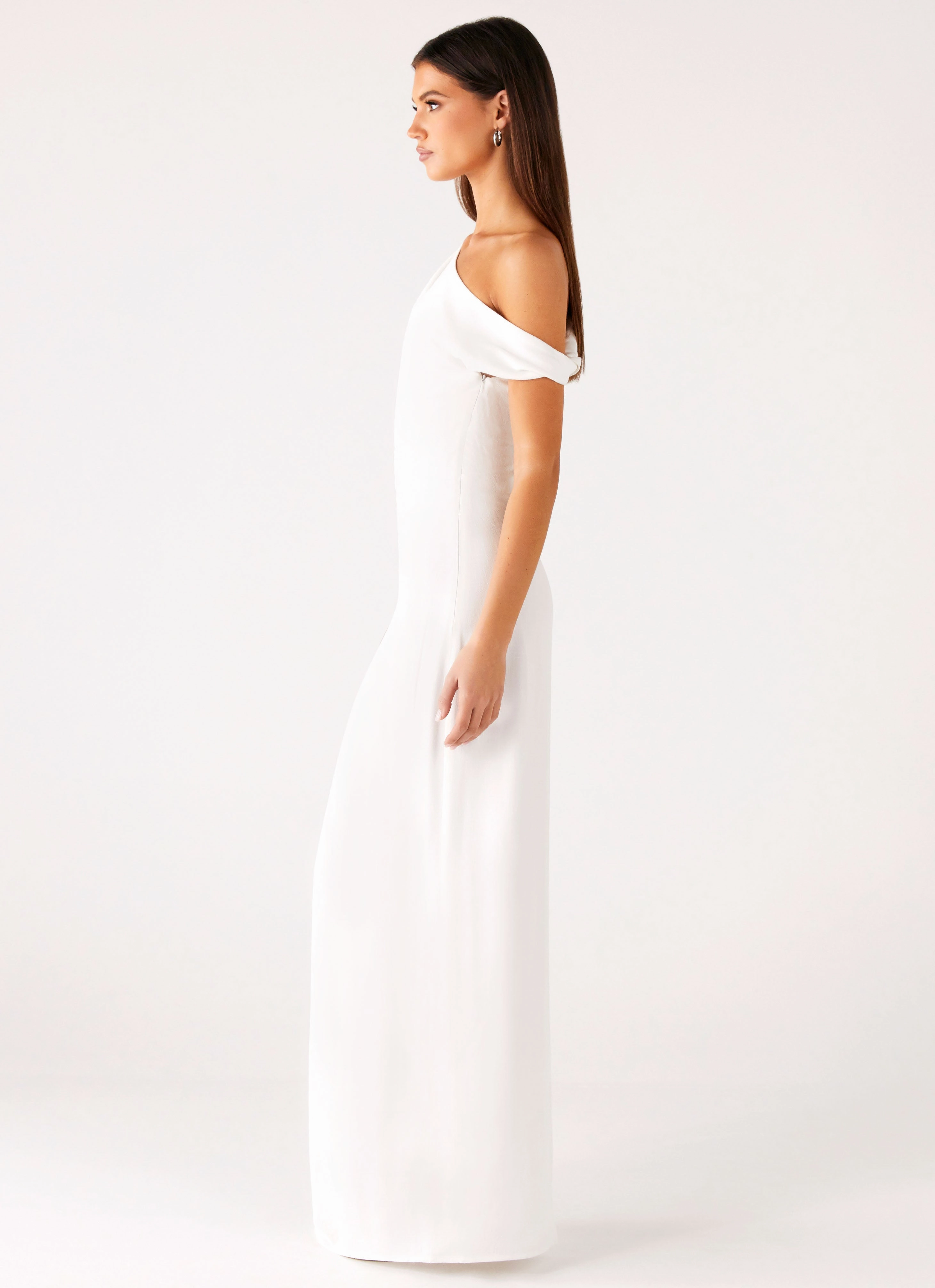 Mckenna Maxi Dress - White Peach Tone