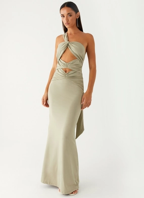 Christie Maxi Dress - Sage Snap-Closure Casual day-to-night piece