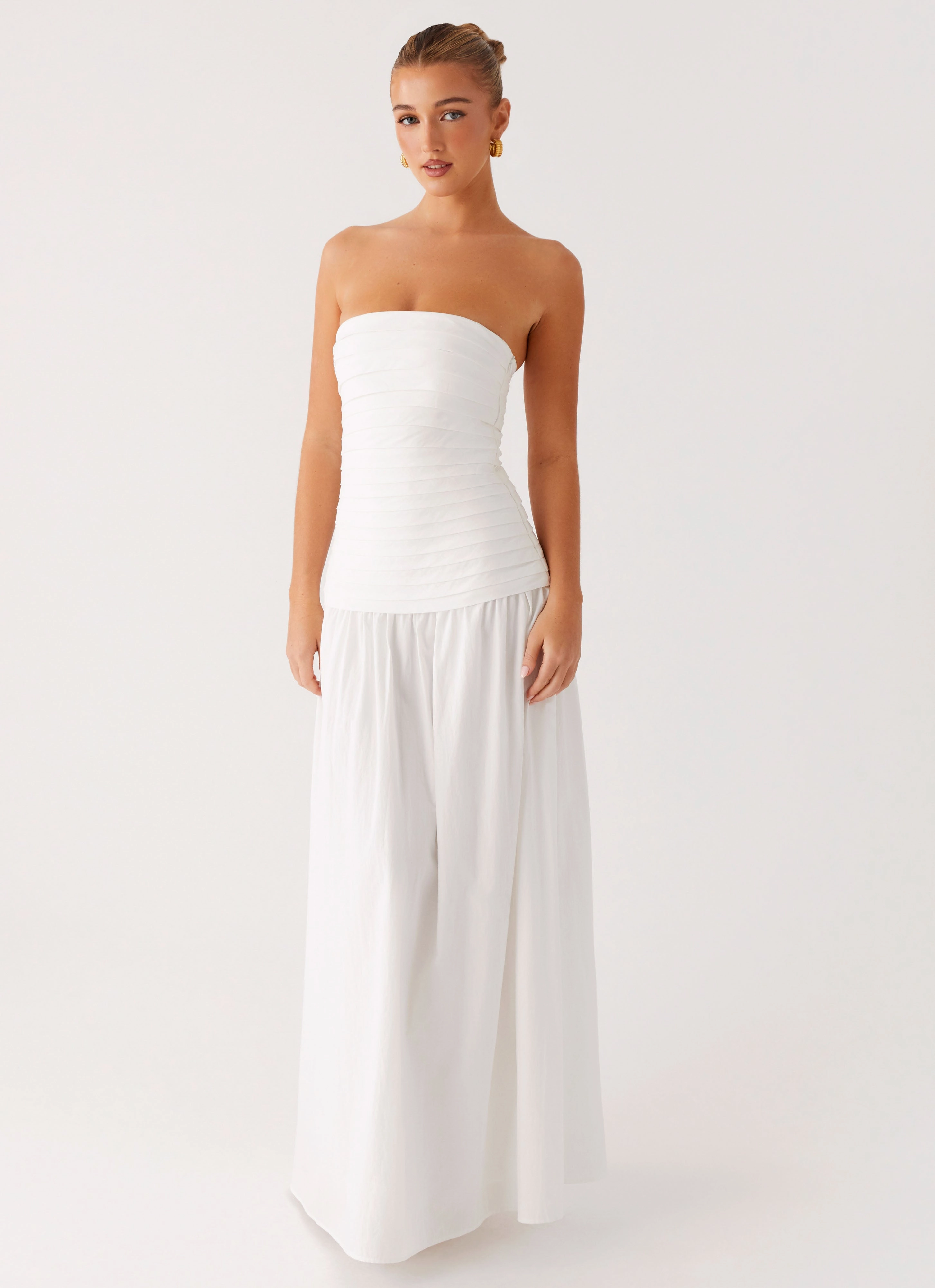Luxury Feel Comfortable Cut Tyrah Maxi Dress - White