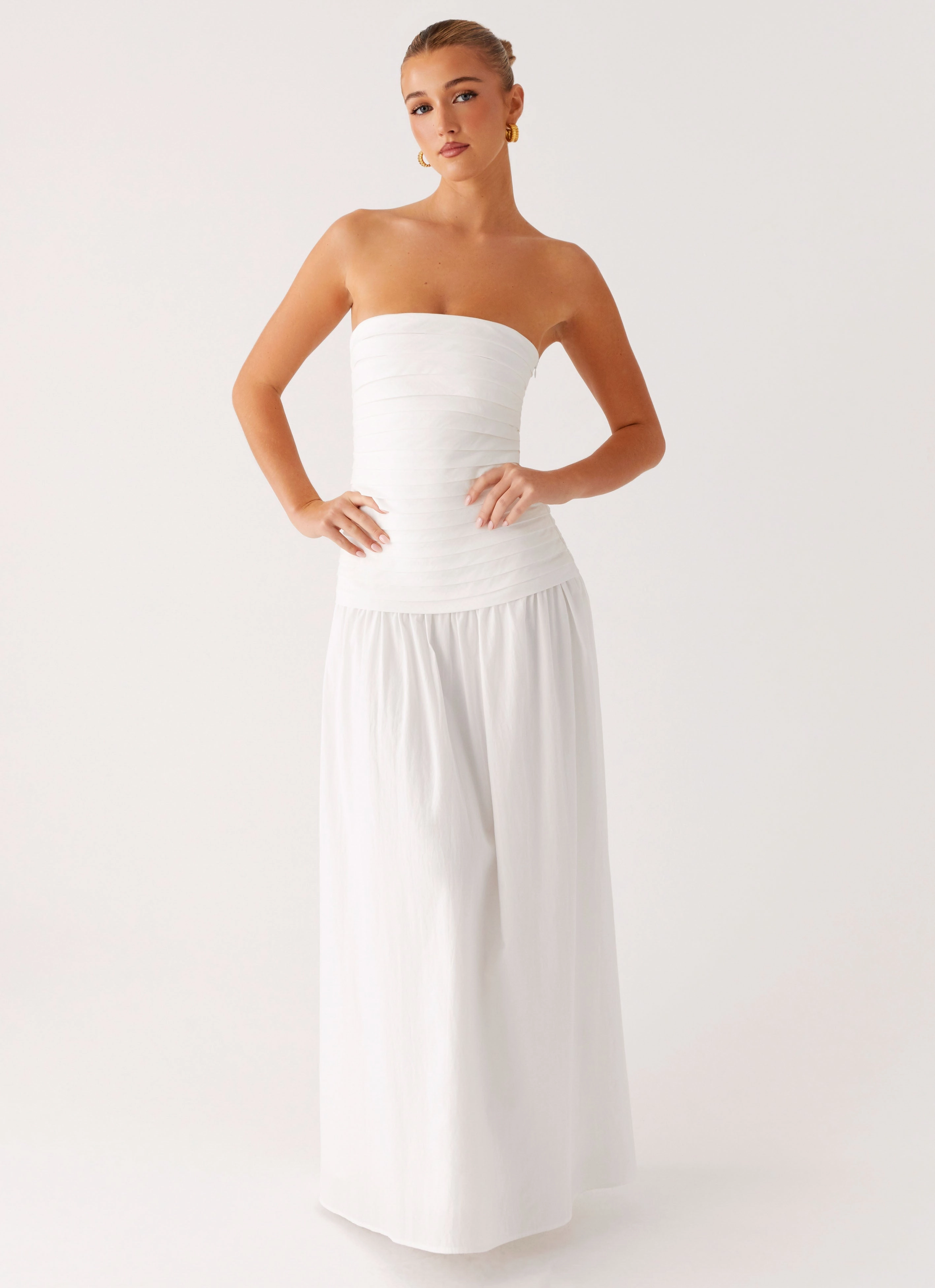 Tyrah Maxi Dress - White Soft-touch
