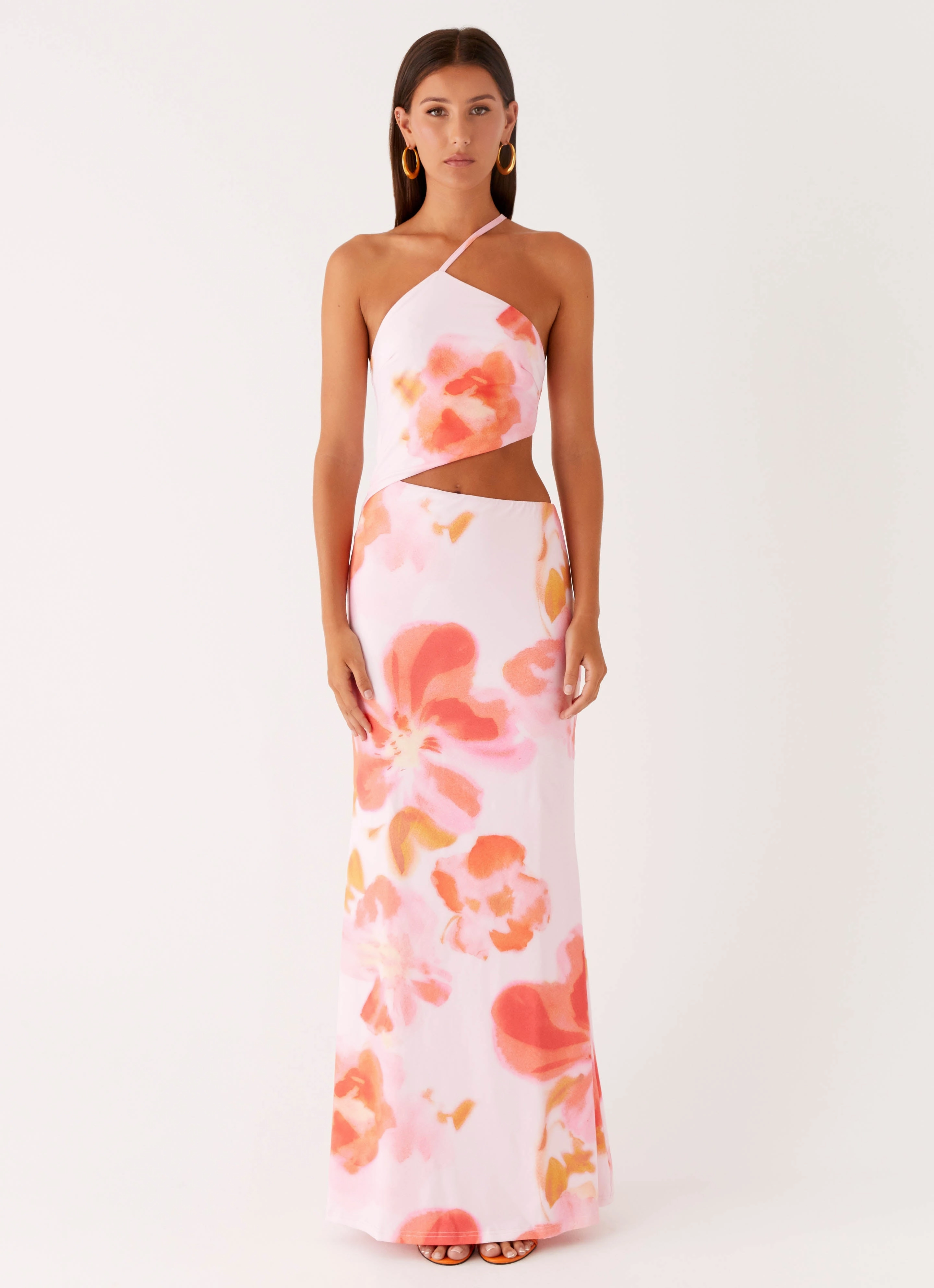 Refined Presence Outdoor Scene Riano Cut Out Maxi Dress - Blushing Blossom