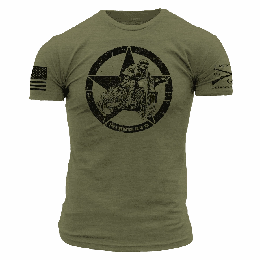 The Liberator T-Shirt - Military Green Minimalist Stitching back to school