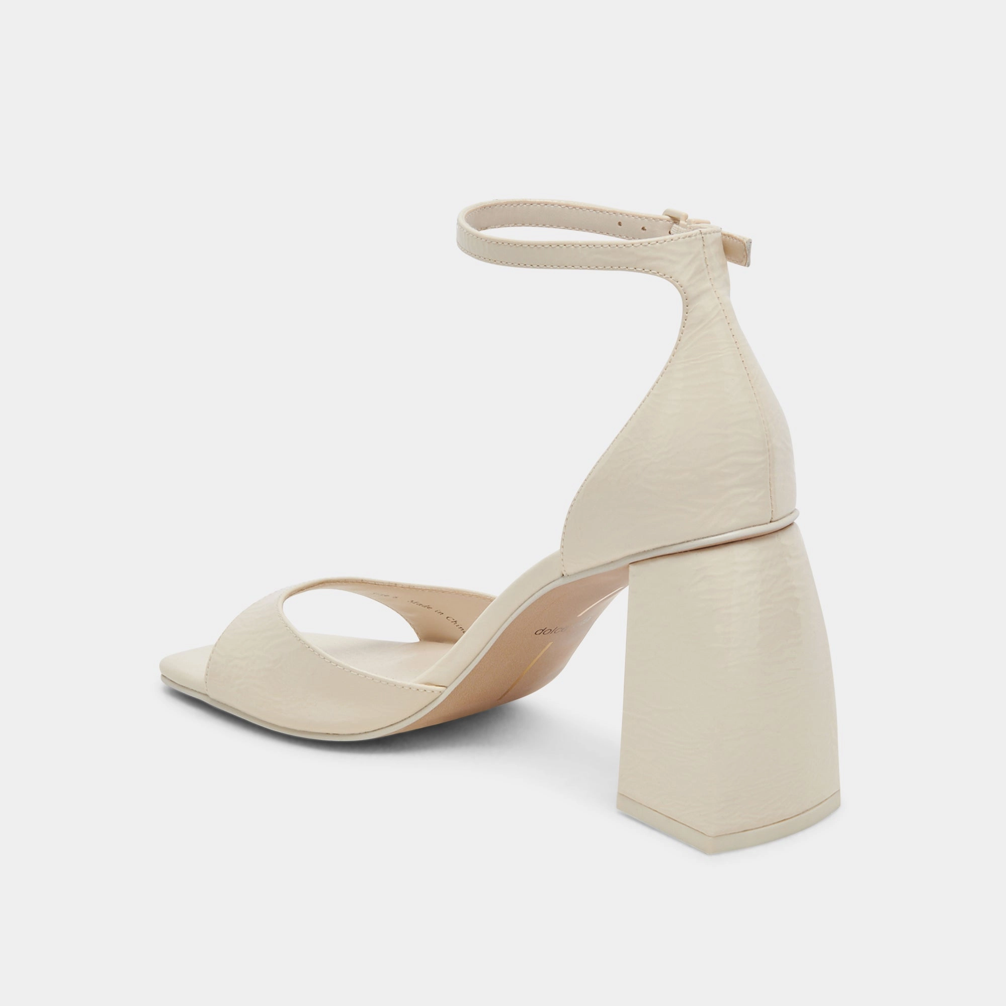 Office Vibe studded Dolce Vita Janey Heels in Ivory Crinkle Patent