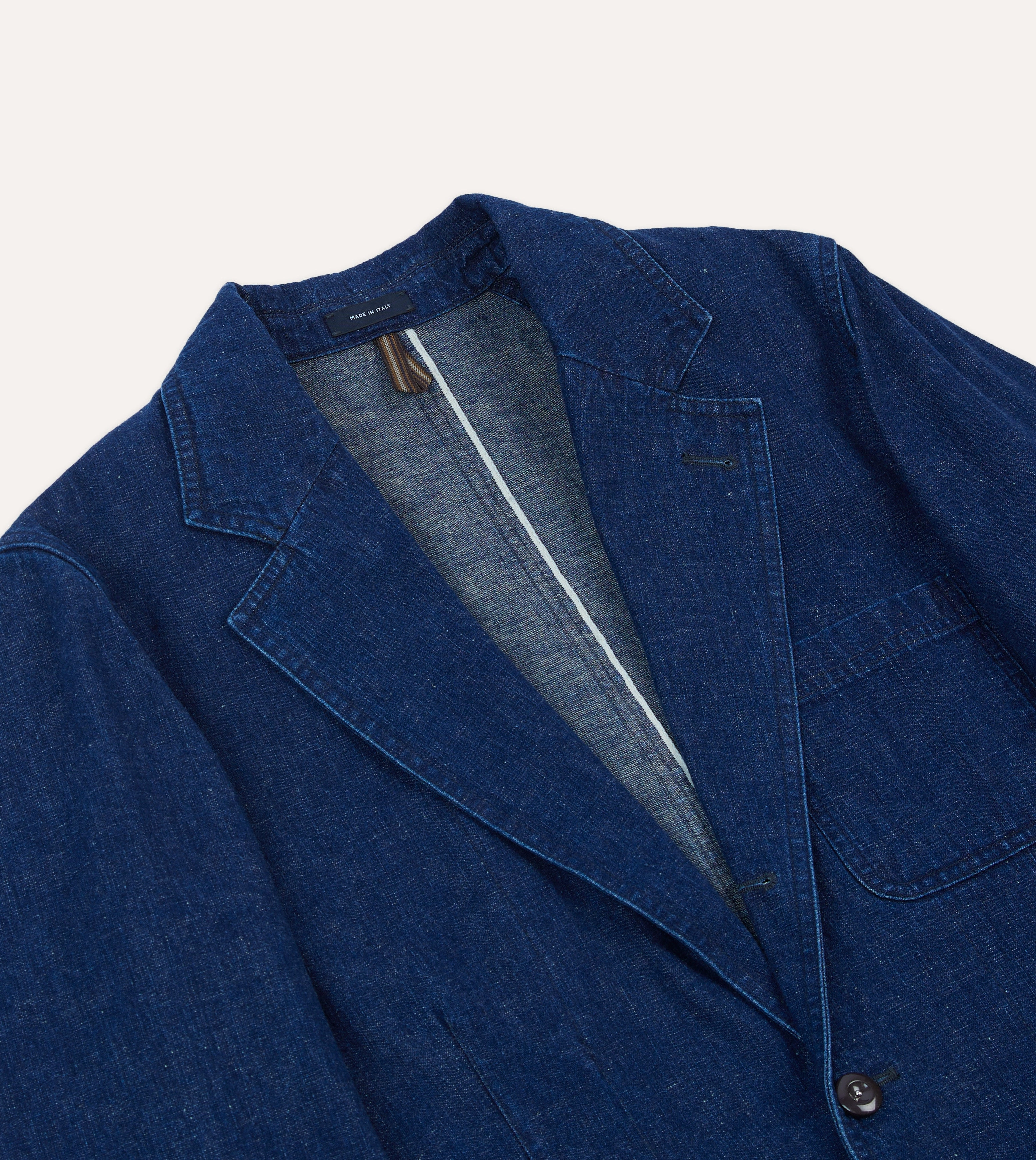 Indigo Cotton-Linen Games Blazer Mk. I Modern Office Look Seasonal Comfort