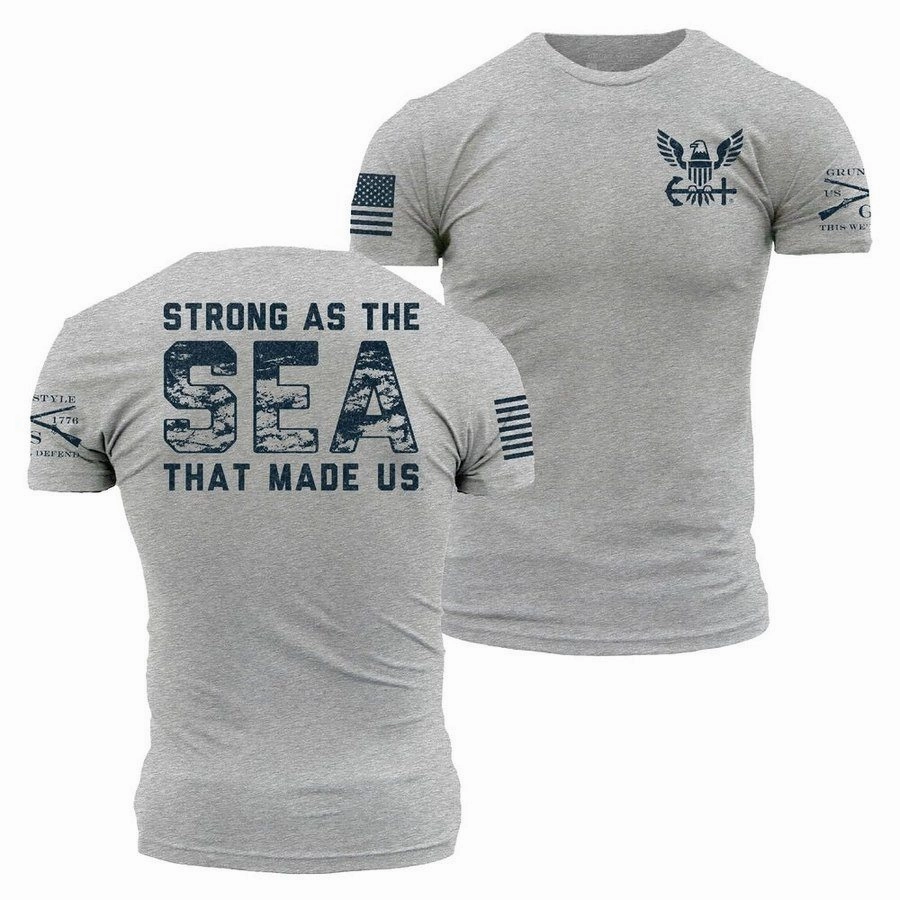 USN - Forged By The Sea - Athletic Heather School spirit Sustainable Material Blend