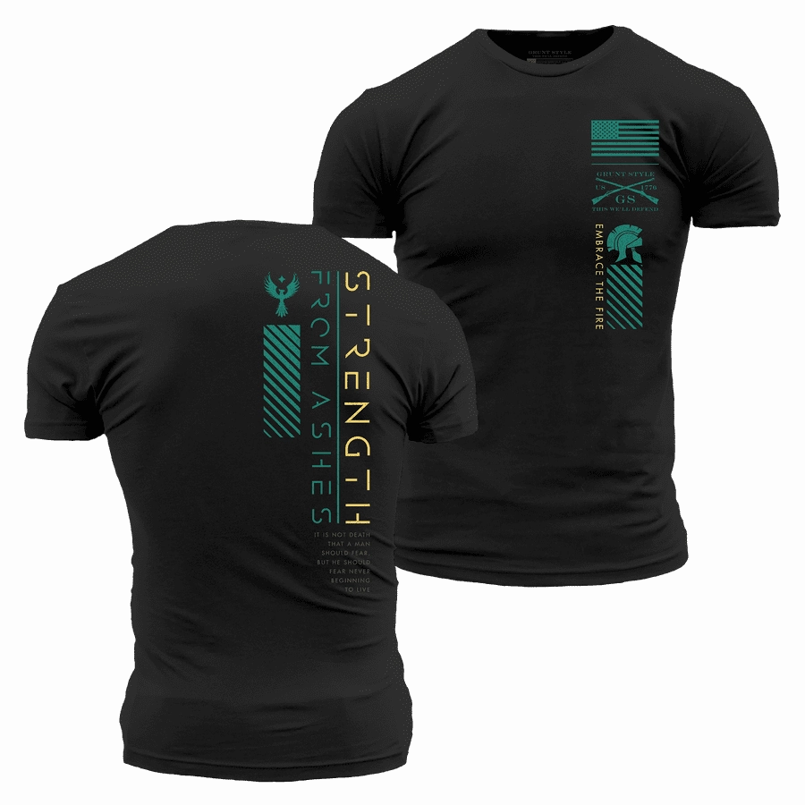 Strength From Ashes T-Shirt - Black Office Attire