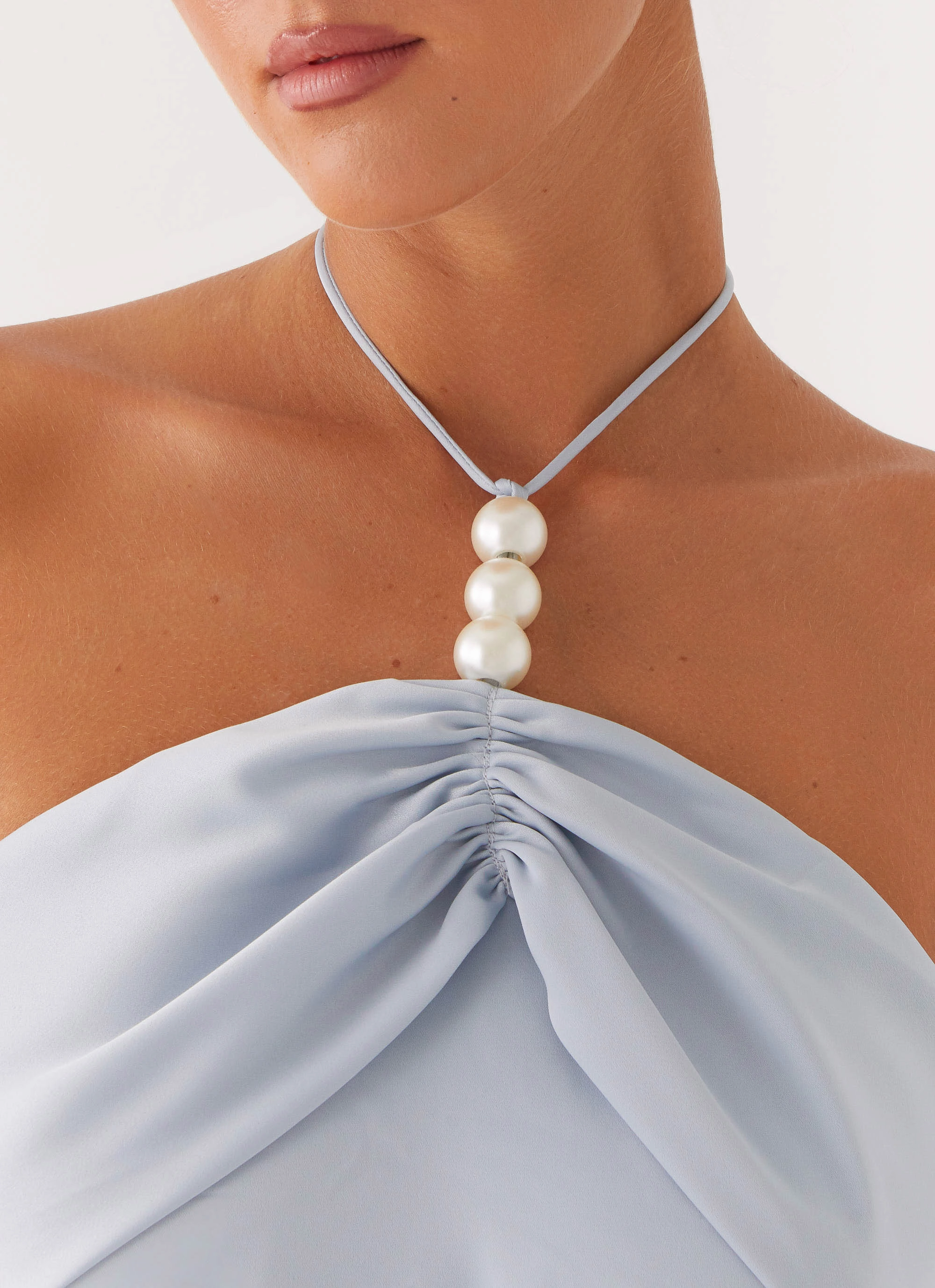 Playful touch ElasticWaistband Cecelia Mini Dress - Blue