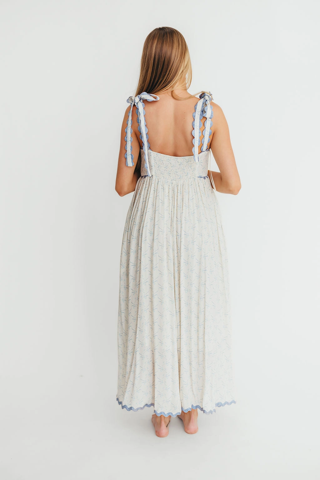 Amber Maxi Dress in Baby Blue - Nursing Friendly Slim Silhouette Love Blend