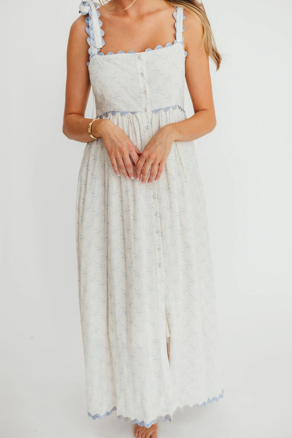 Amber Maxi Dress in Baby Blue - Nursing Friendly HypoallergenicFiber