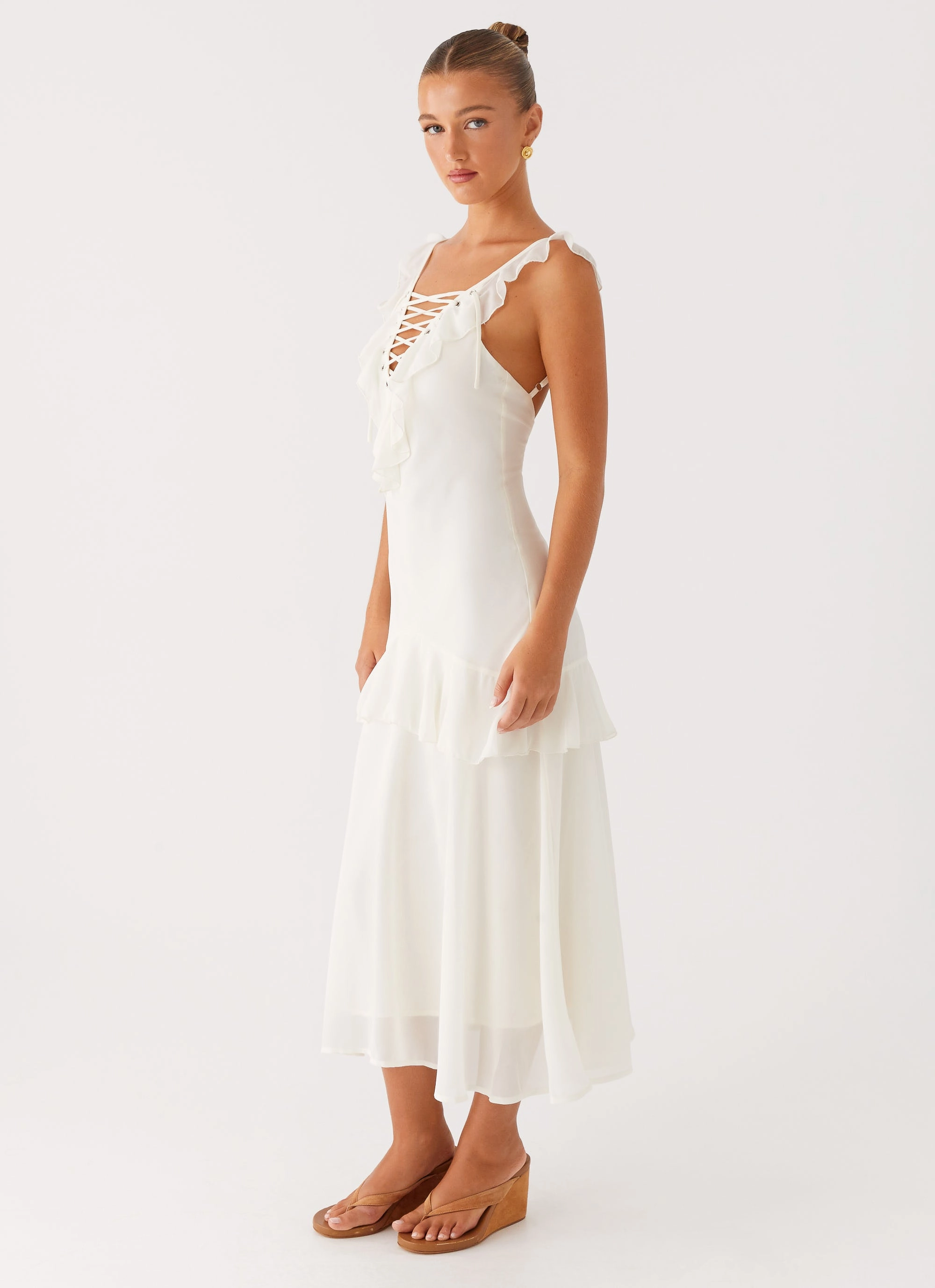 Celie Midi Dress - Ivory Simple Form Soft Appeal