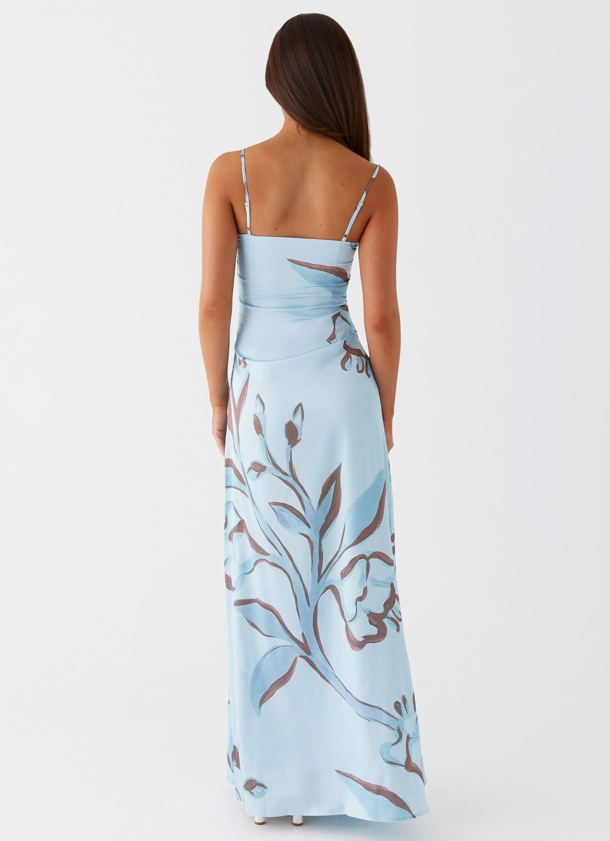 Flattering Style Aster Bloom Maxi Dress - Blue Floral