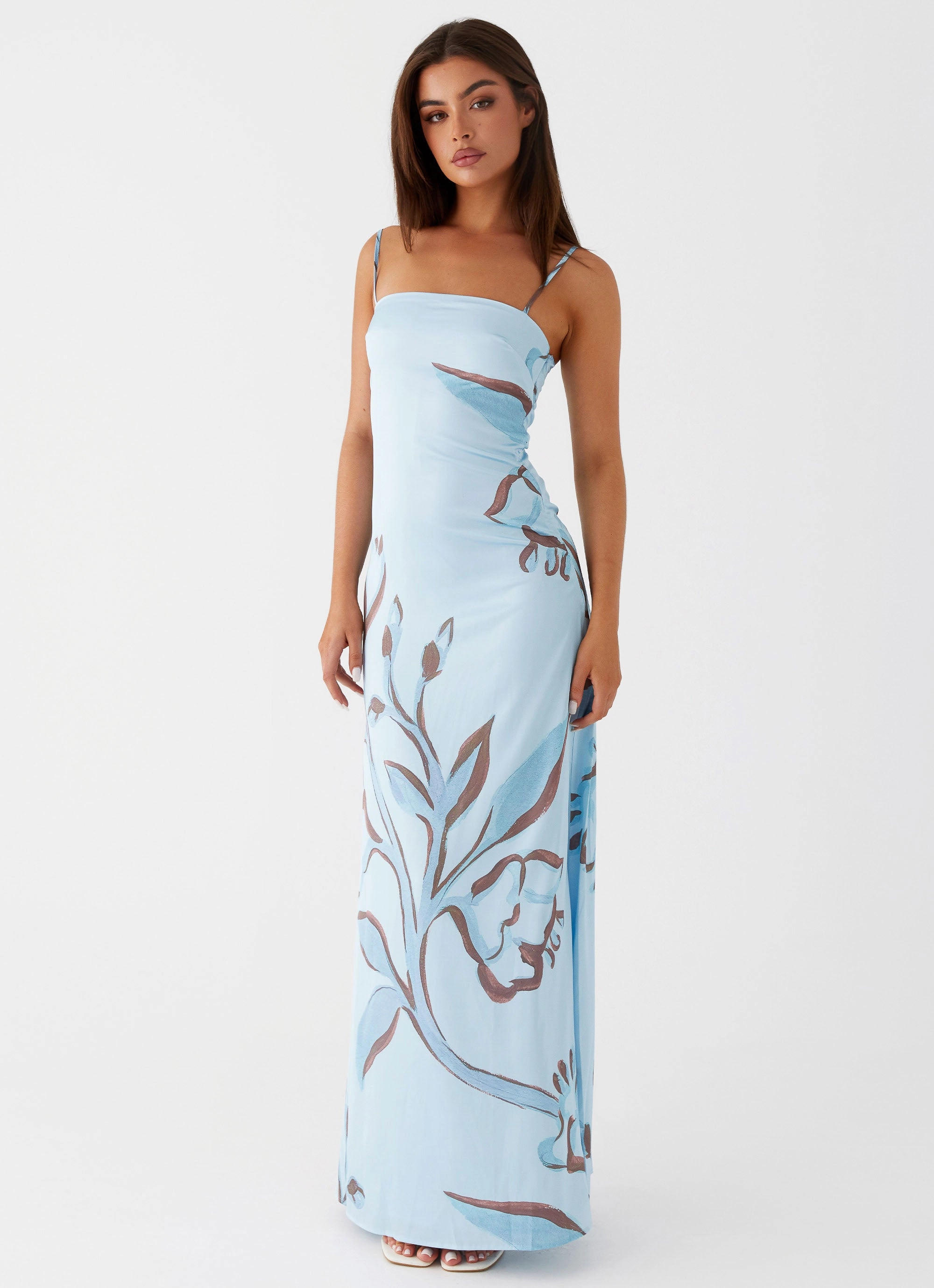Timeless Vibe Aster Bloom Maxi Dress - Blue Floral