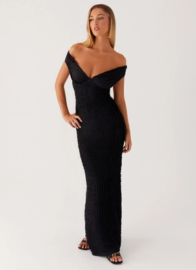 Chantelle Maxi Dress - Black Evening Ready Practical work-to-play piece