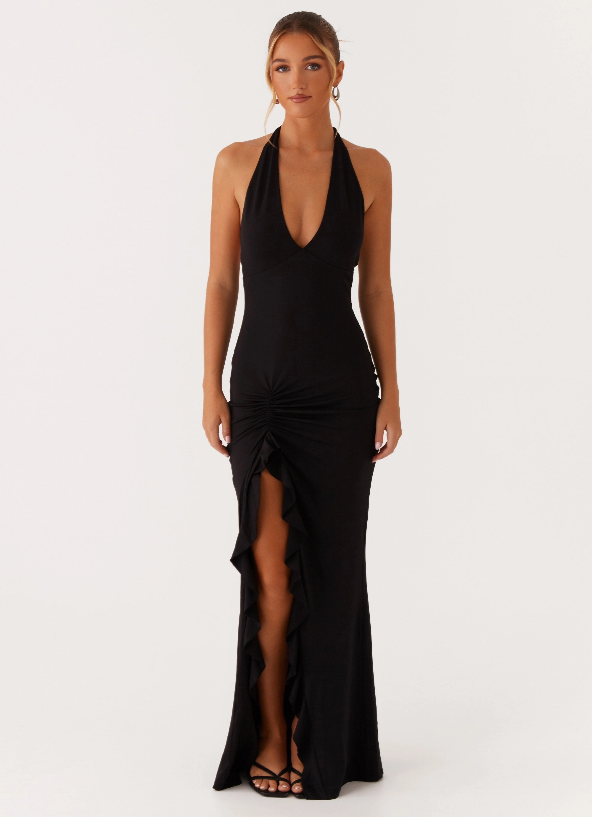 Tailored-fit Breathable Design Charmed By You Maxi Dress - Black