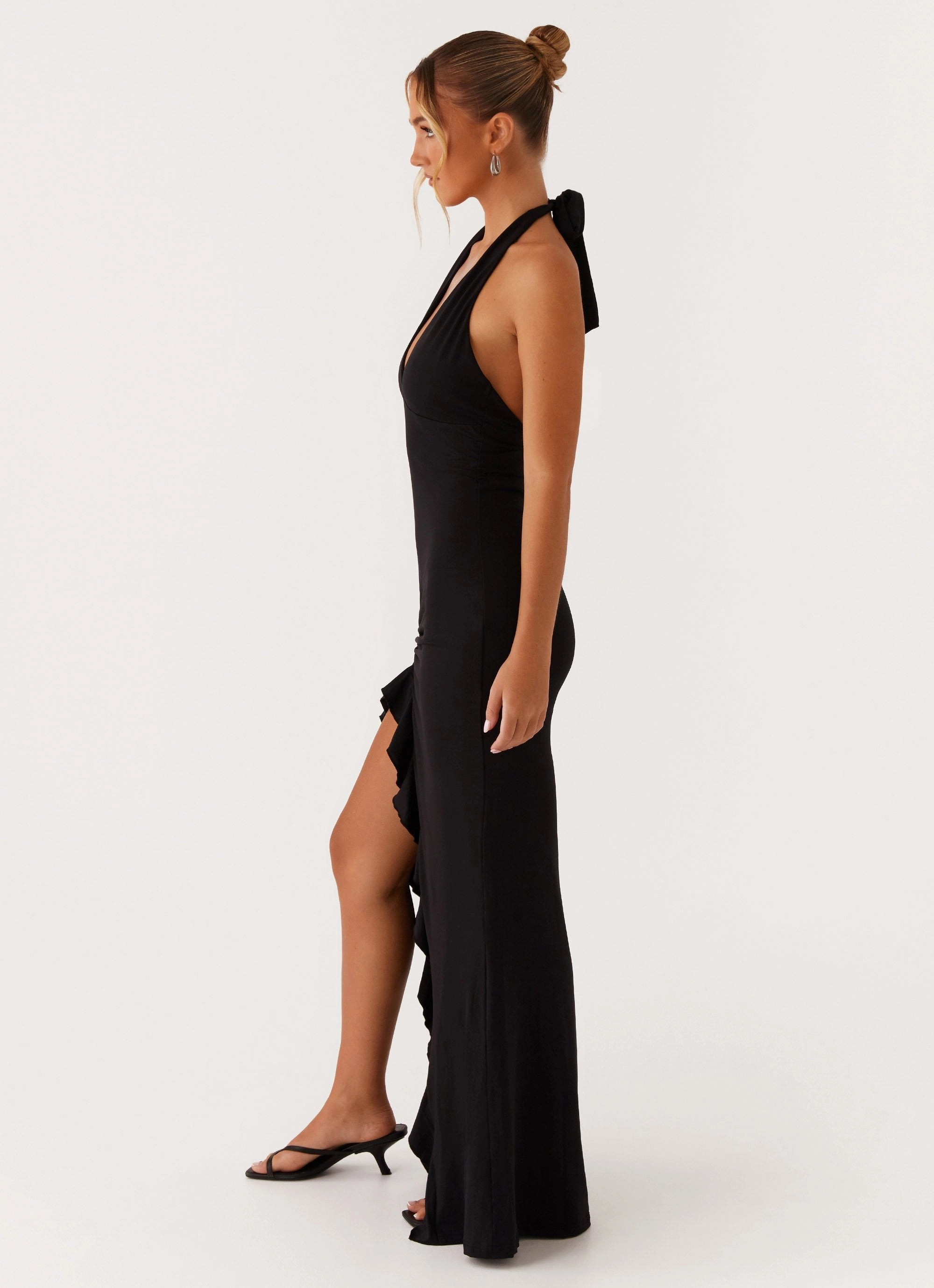 Charmed By You Maxi Dress - Black Empire Waist Trend-Inspired