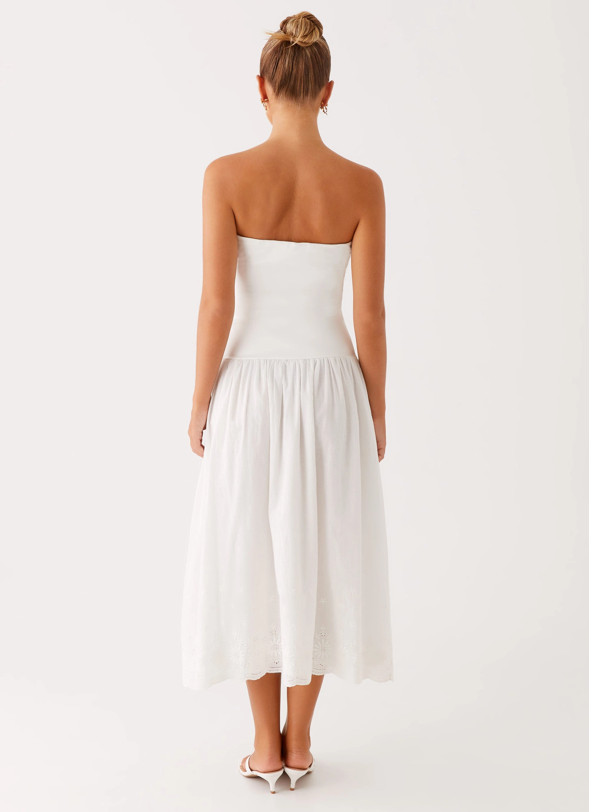 Cherry Skies Midi Dress - White Timeless Shape spring fresh