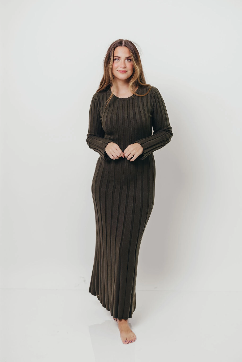 Colette Luxe Maxi Dress in Dark Evergreen Work Flex