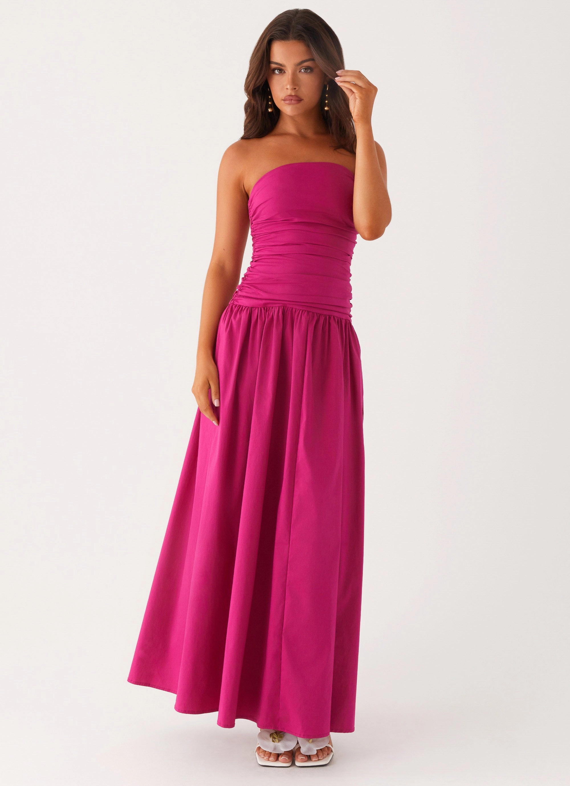 Layered Form Carmel Maxi Dress - Fuchsia