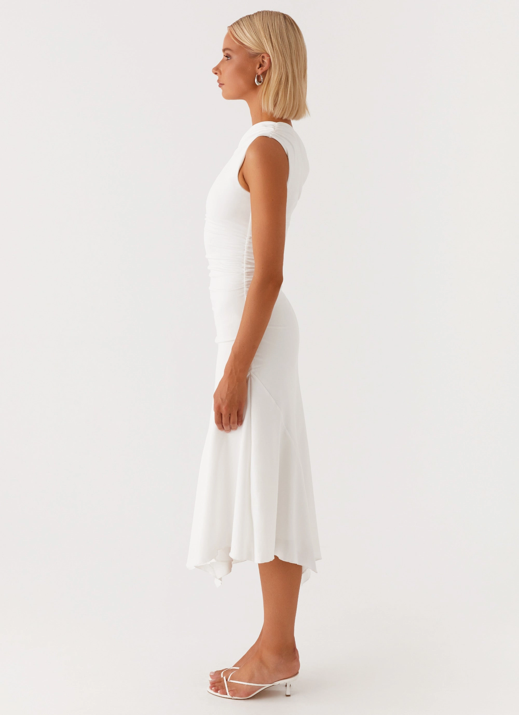 Byron Midi Dress - White Timeless Fit Look Chic Vibe