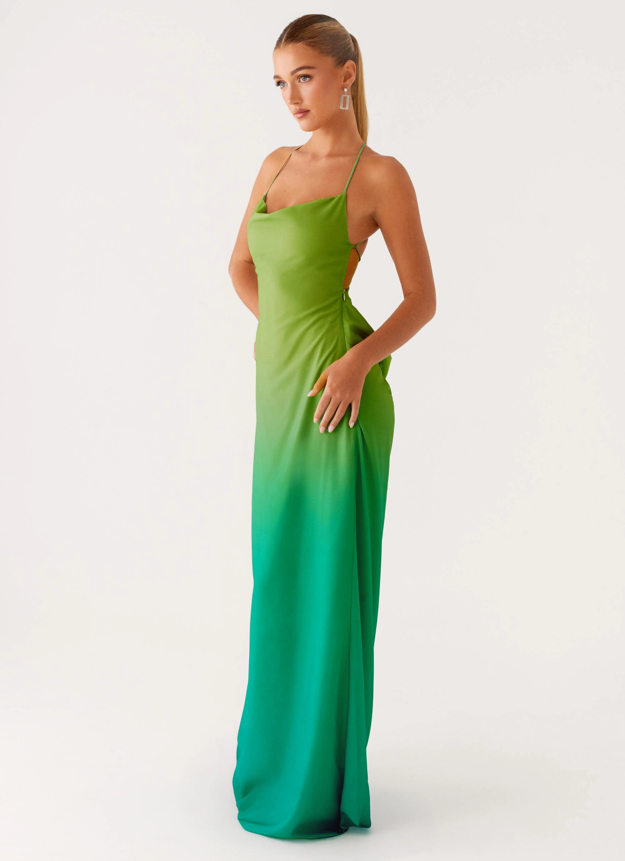 Opposites Attract Maxi Dress - Green Ombre Smooth Blend Basic Mood