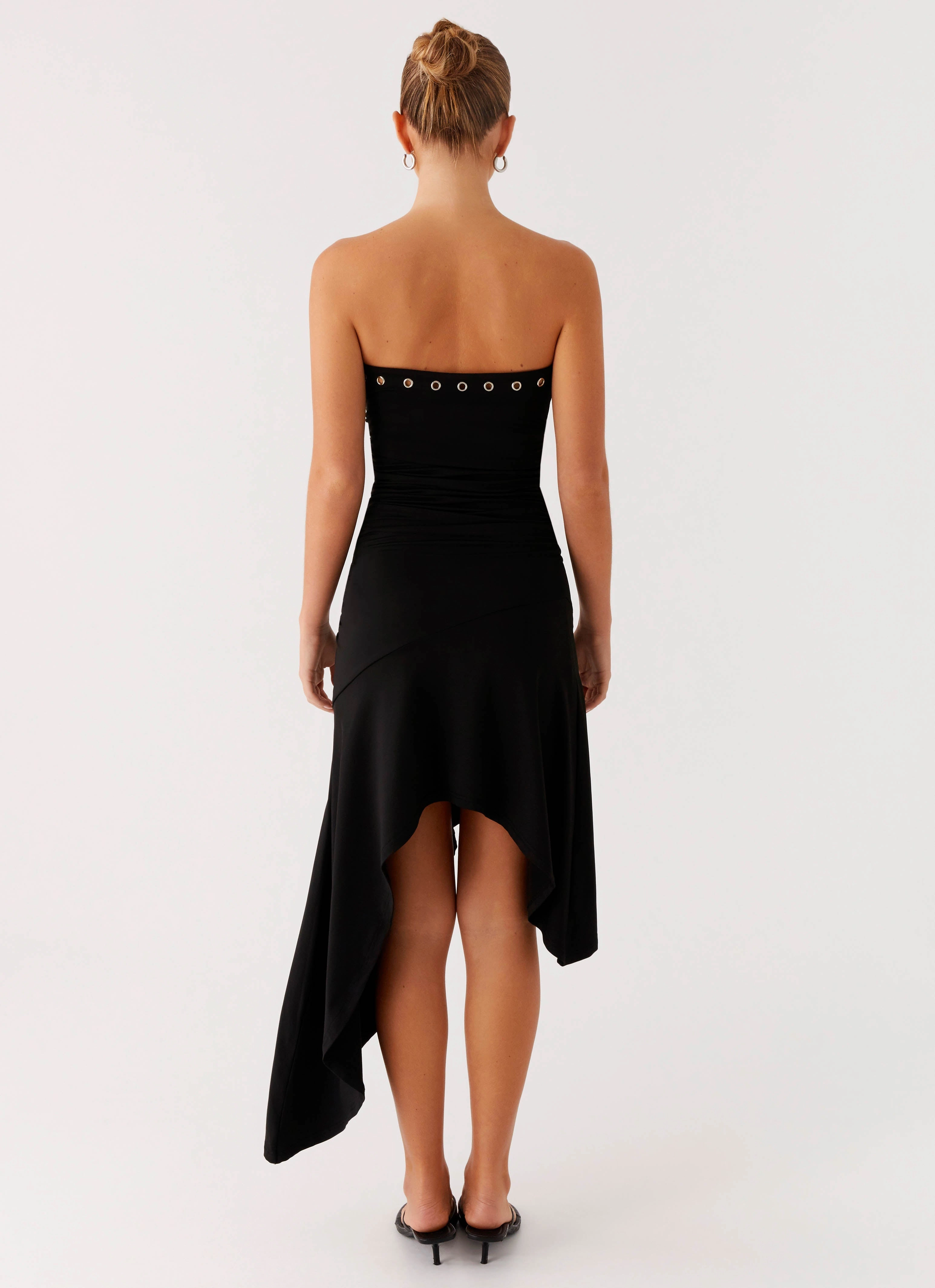 Unapologetic Midi Dress - Black Kind Glow Neat Finish