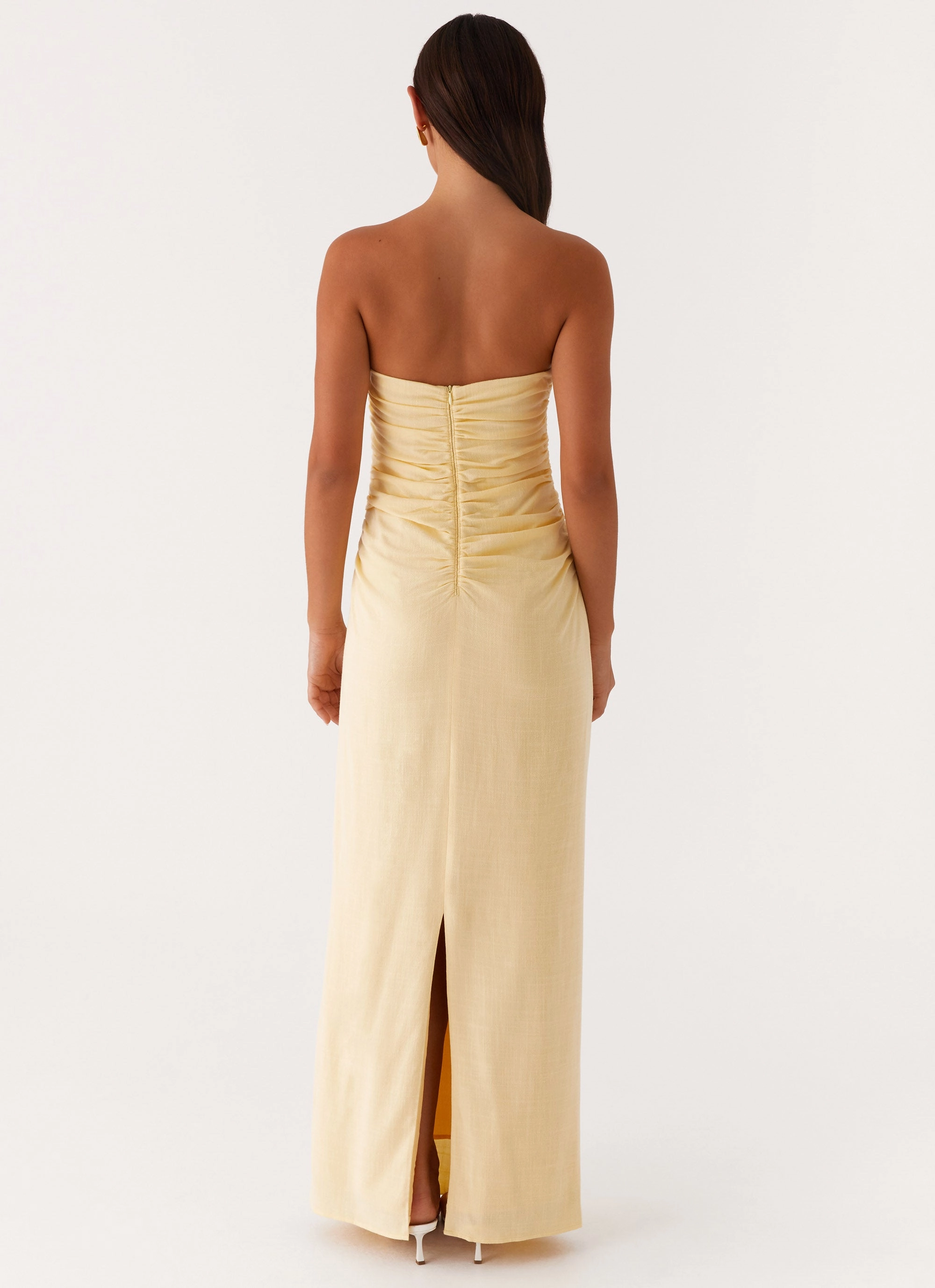 Classic wrap dress Xena Gathered Maxi Dress - Yellow