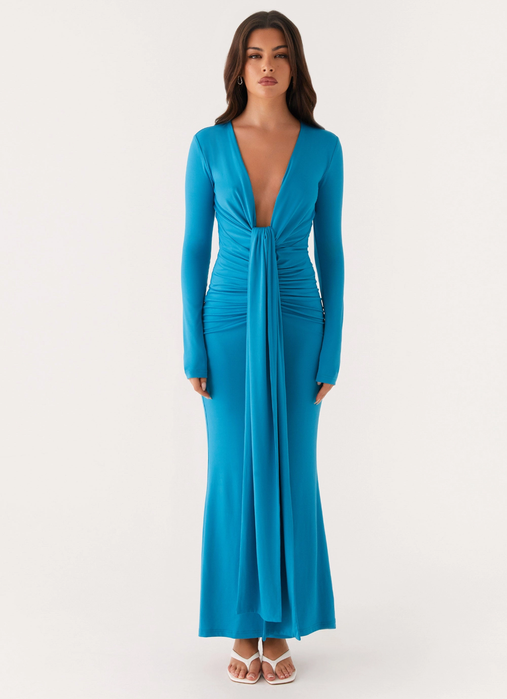 Miesha Long Sleeve Maxi Dress - Blue Relaxed and stylish