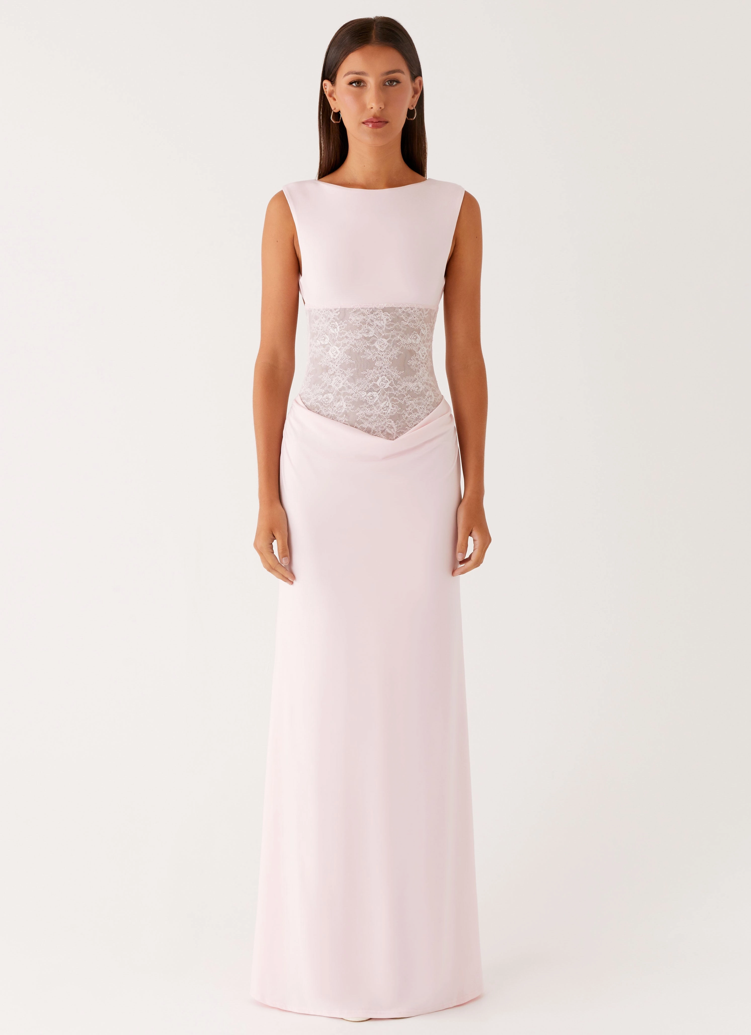 Love Tease Maxi Dress - Baby Pink luxe feel