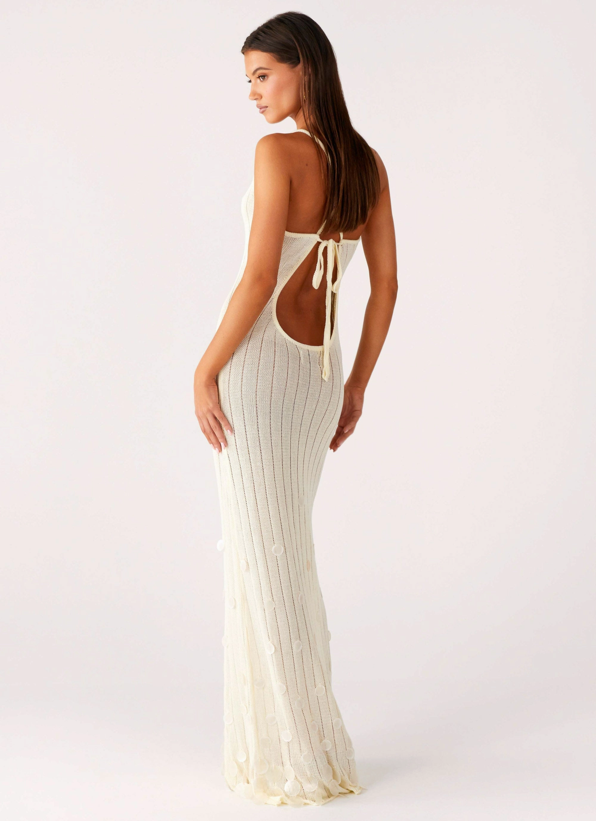 Siren Song Crochet Maxi Dress - Ivory Formal-look