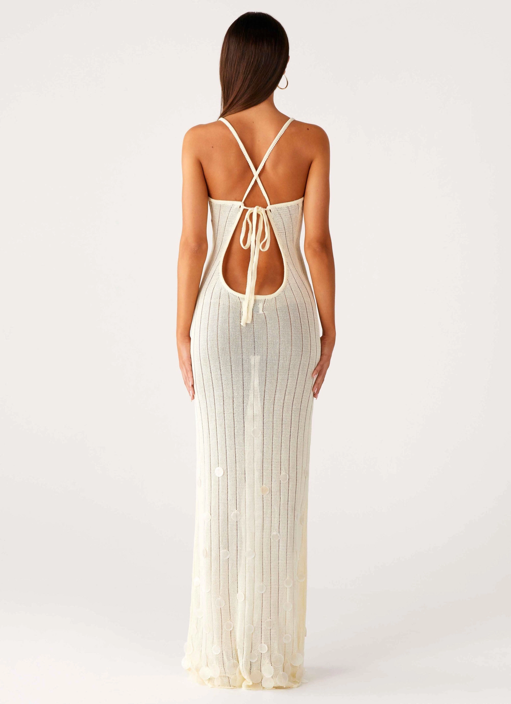 Modern Soft Breath Soft Siren Song Crochet Maxi Dress - Ivory